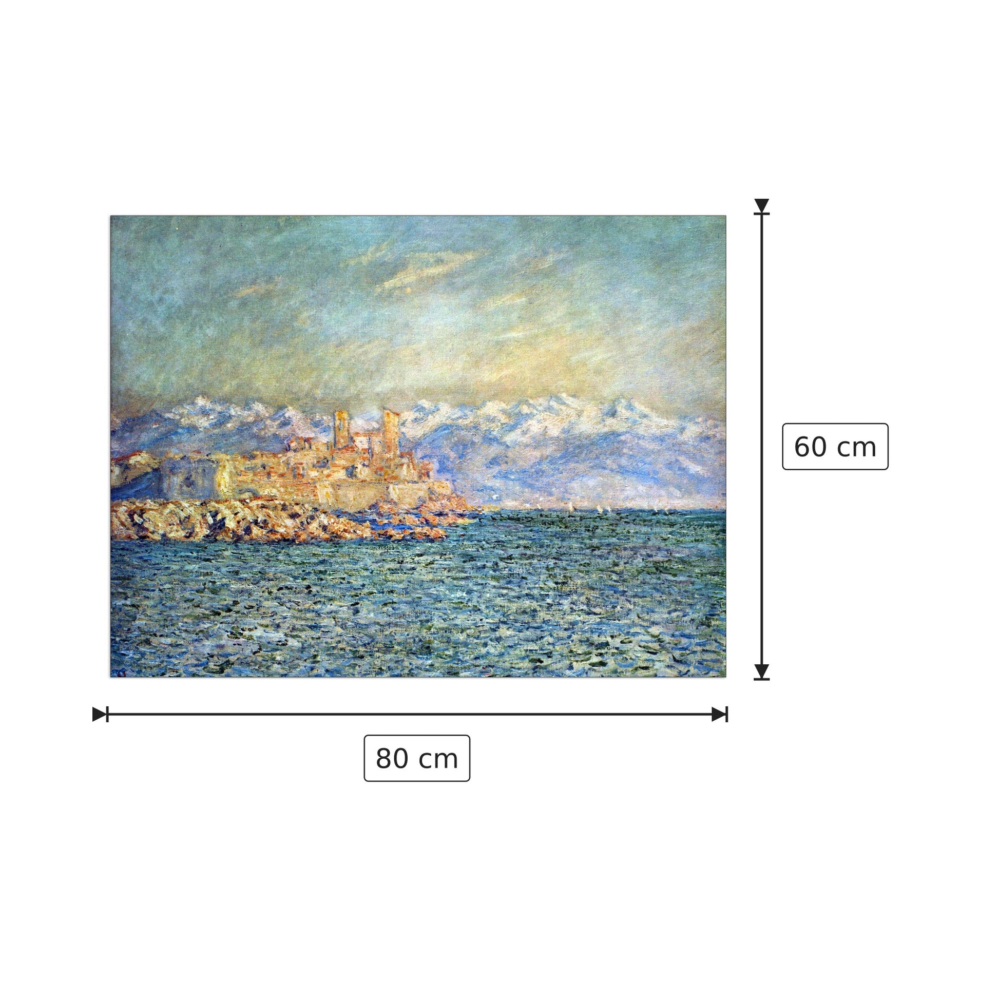 The old Fort in Antibes - Monet Claude - cm 80x60 - Pannello in MDF