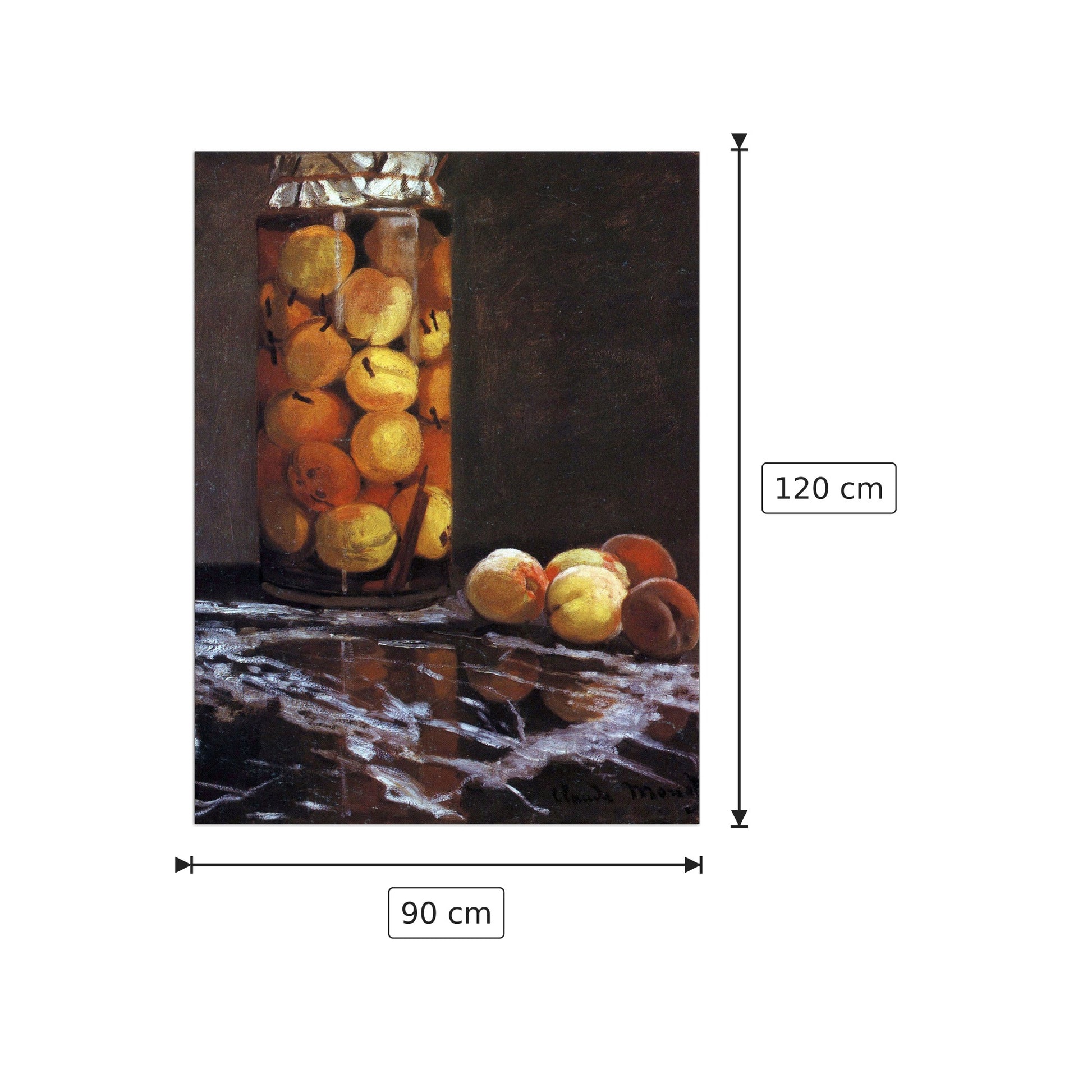 The Peach Glass - Monet Claude - cm 90x120 - Pannello in MDF