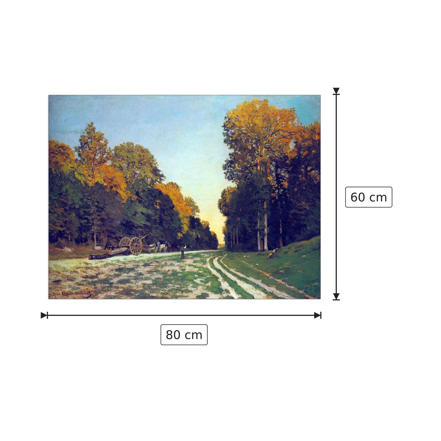 The road from Chailly to Fontainebleau - Monet Claude - cm 80x60 - Pannello in MDF