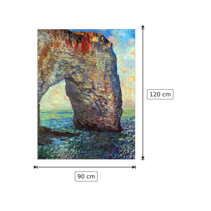 The rocky cliffs of EÌtretat (La Porte man) II - Monet Claude - cm 90x120 - Pannello in MDF