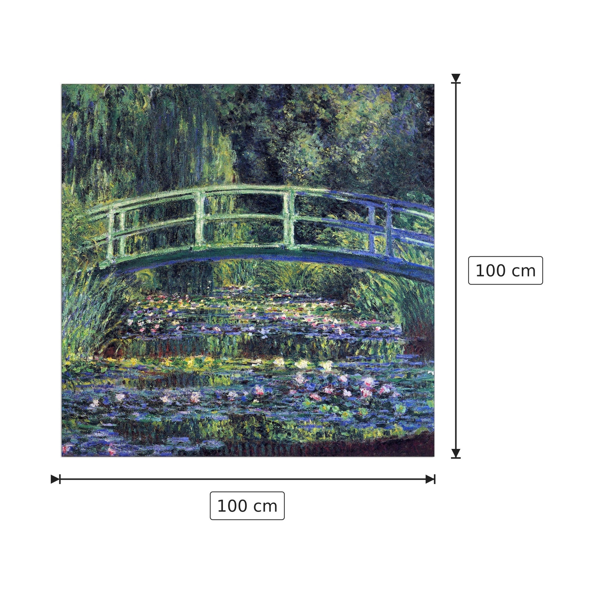 Water Lily Pond II - Monet Claude - cm 100x100 - Pannello in MDF