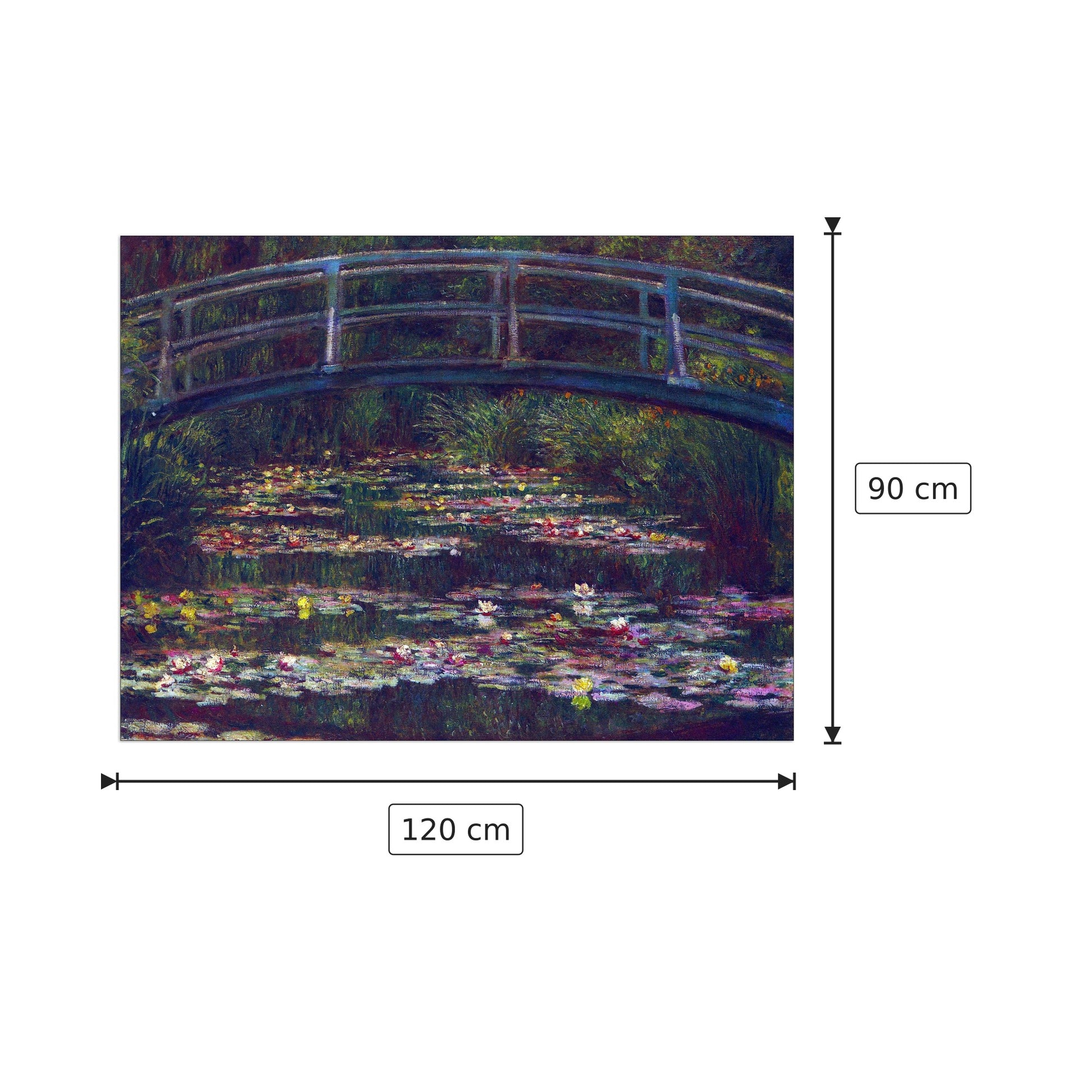 Water Lily Pond V - Monet Claude - cm 120x90 - Pannello in MDF