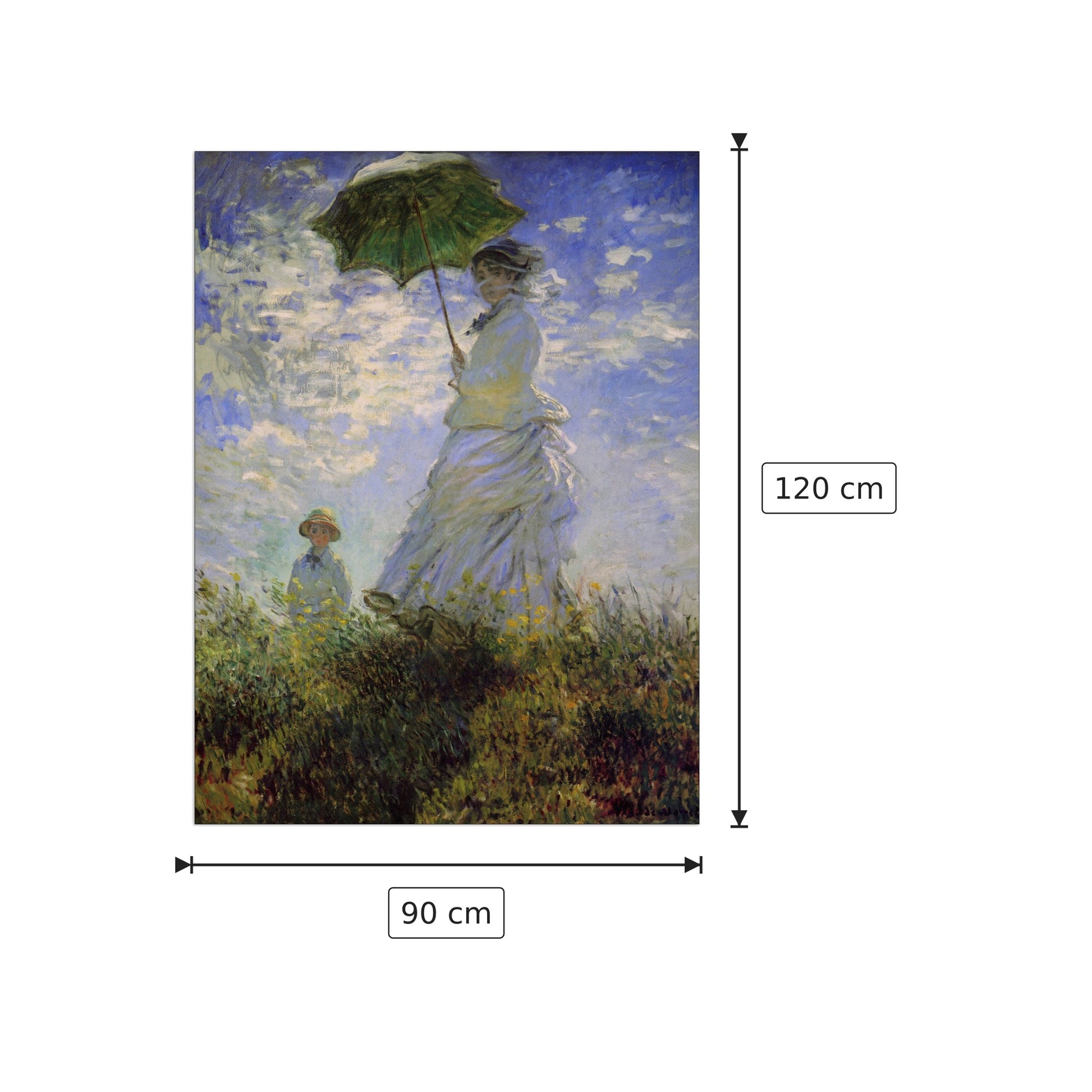 Woman with a parasol - Monet Claude - cm 90x120 - Pannello in MDF