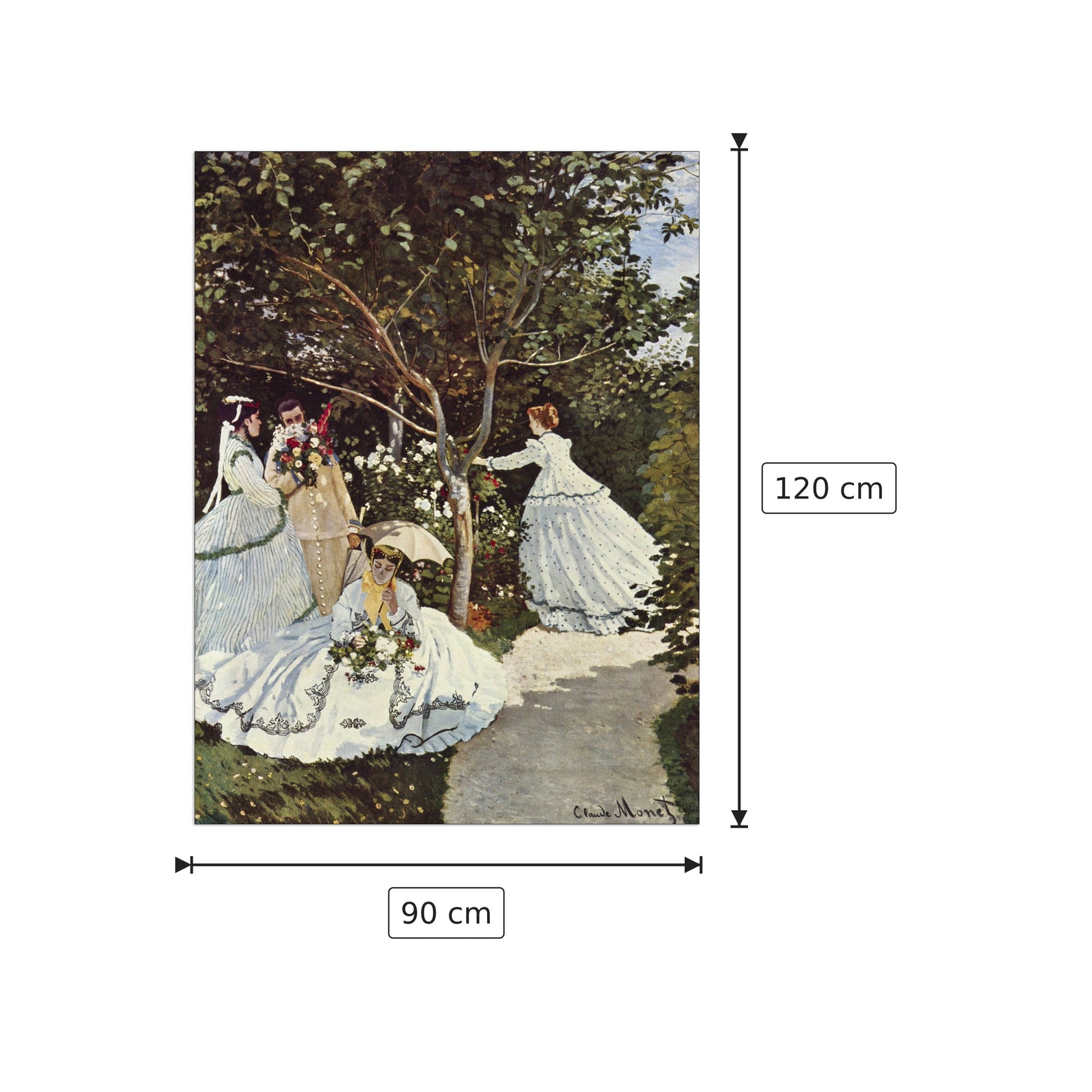 Women in the Garden - Monet Claude - cm 90x120 - Pannello in MDF