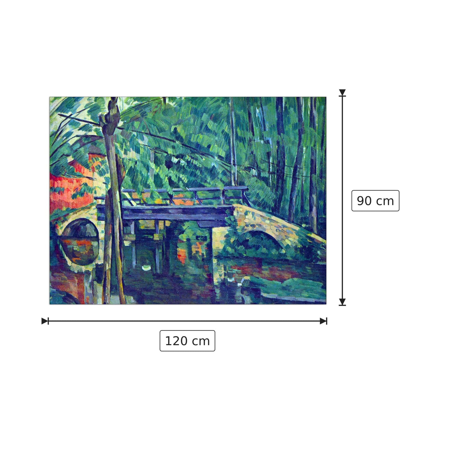 Bridge in the forest - Cezanne Paul - cm 120x90 - Pannello in MDF