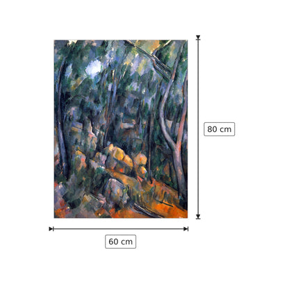 Forest caves in the cliffs above the ChaÌ?teau Noir - Cezanne Paul - cm 60x80 - Pannello in MDF