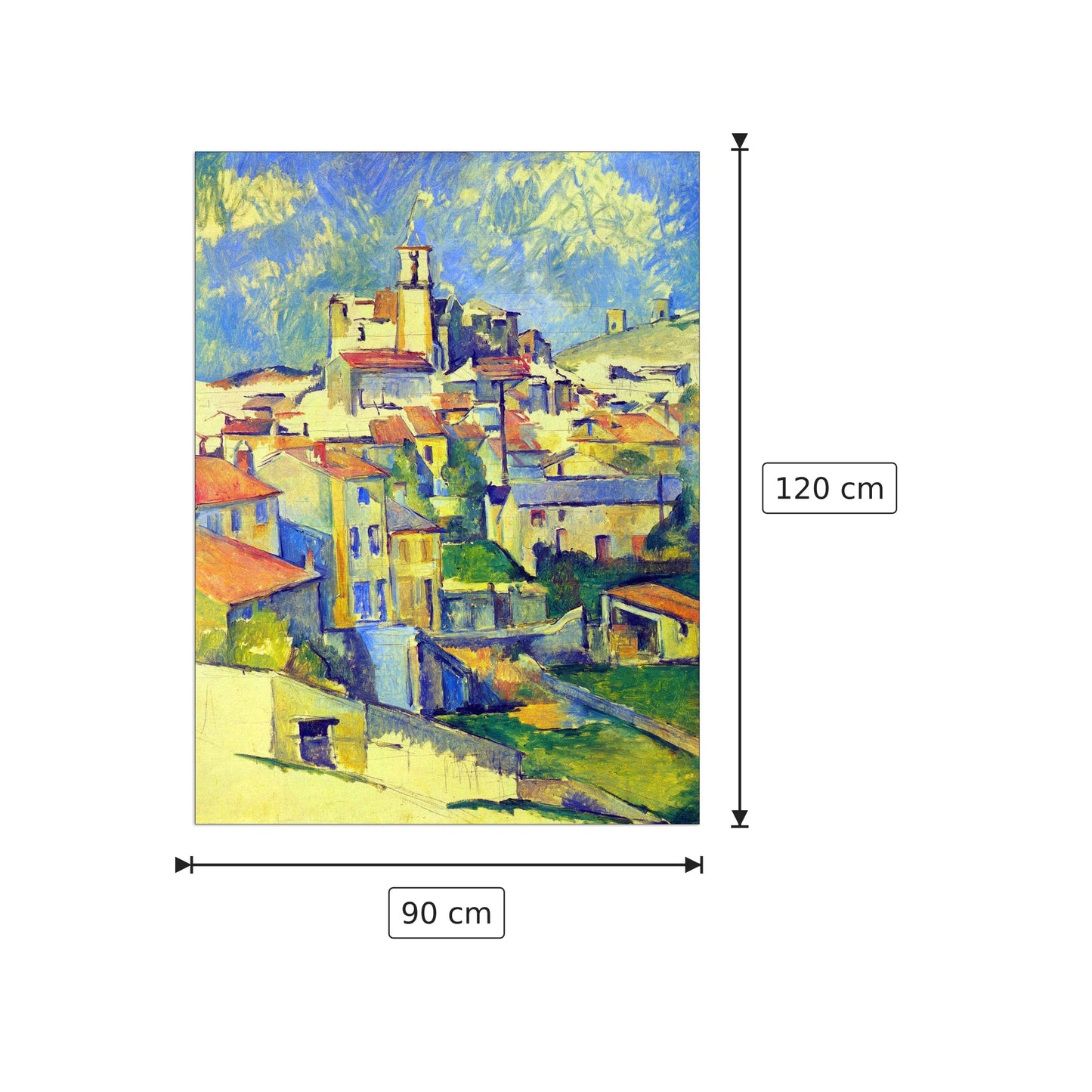Gardanne - Cezanne Paul - cm 90x120 - Pannello in MDF