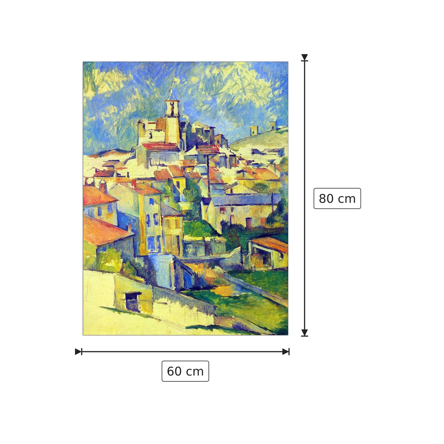 Gardanne - Cezanne Paul - cm 60x80 - Pannello in MDF