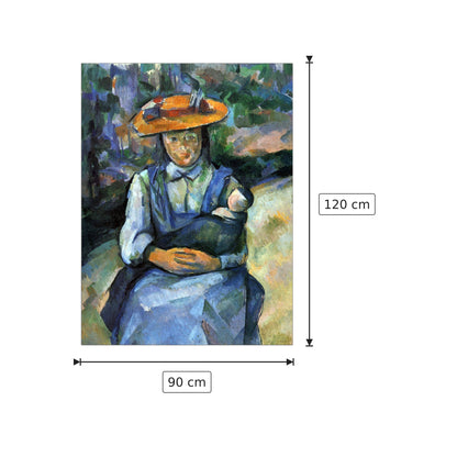 Girl with Doll - Cezanne Paul - cm 90x120 - Pannello in MDF