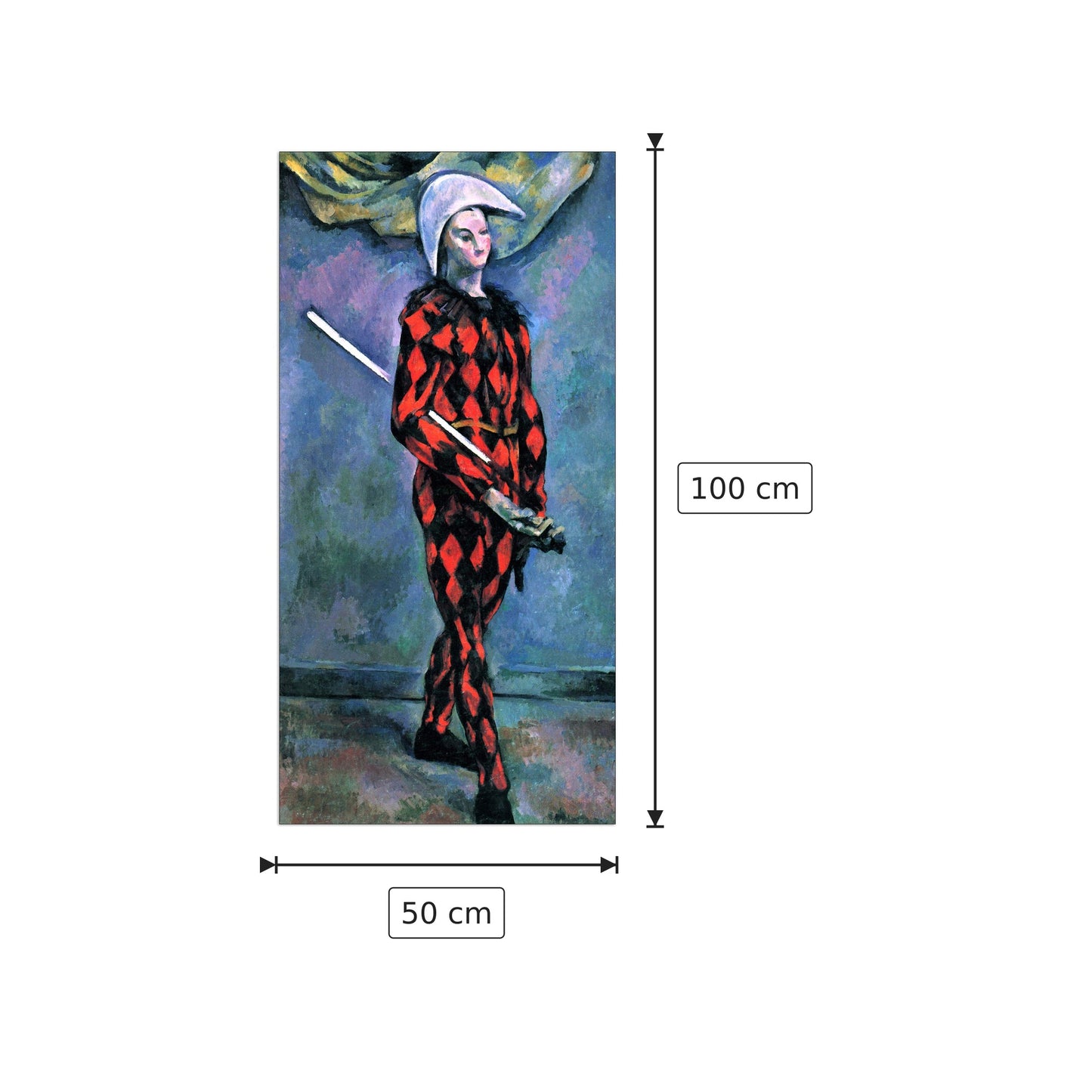 Harlequin - Cezanne Paul - cm 50x100 - Pannello in MDF
