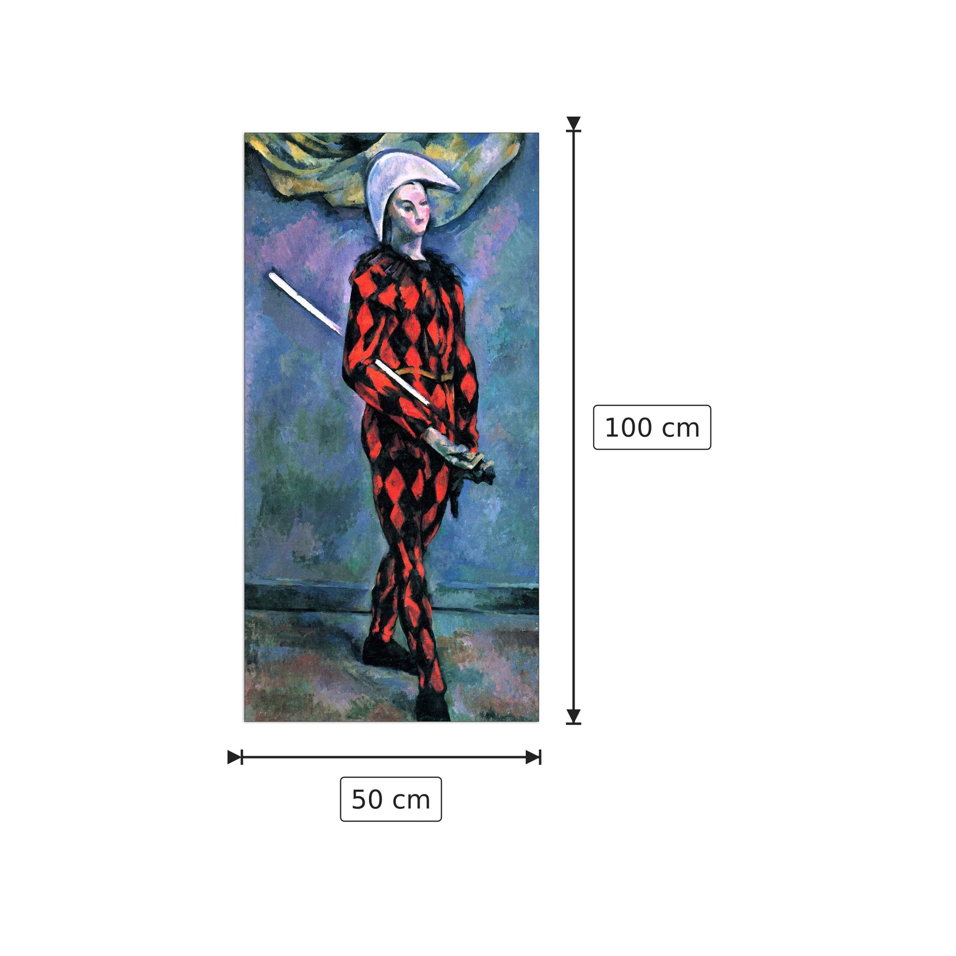 Harlequin - Cezanne Paul - cm 50x100 - Pannello in MDF