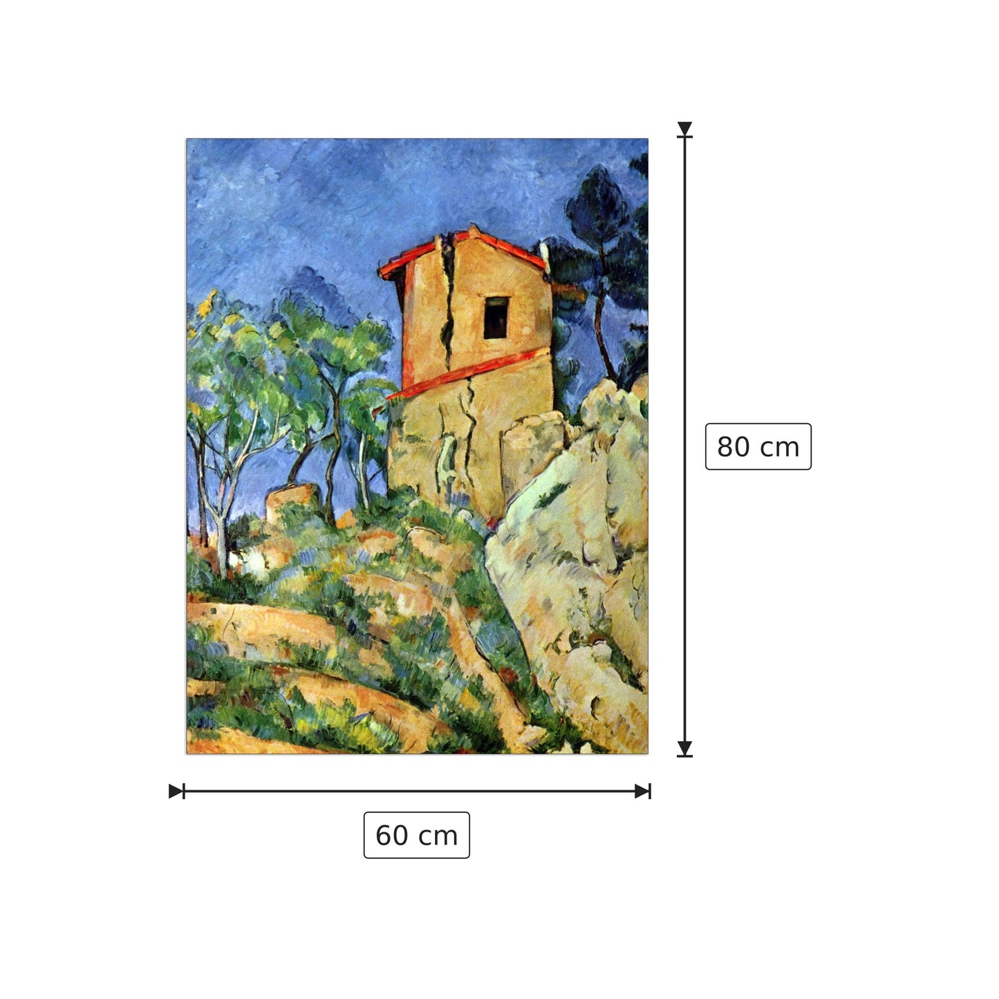 House with Walls - Cezanne Paul - cm 60x80 - Pannello in MDF