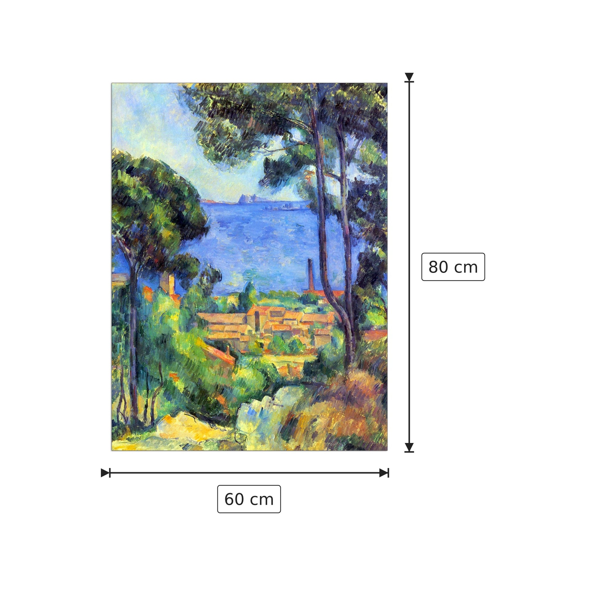 Landscape - Cezanne Paul - cm 60x80 - Pannello in MDF