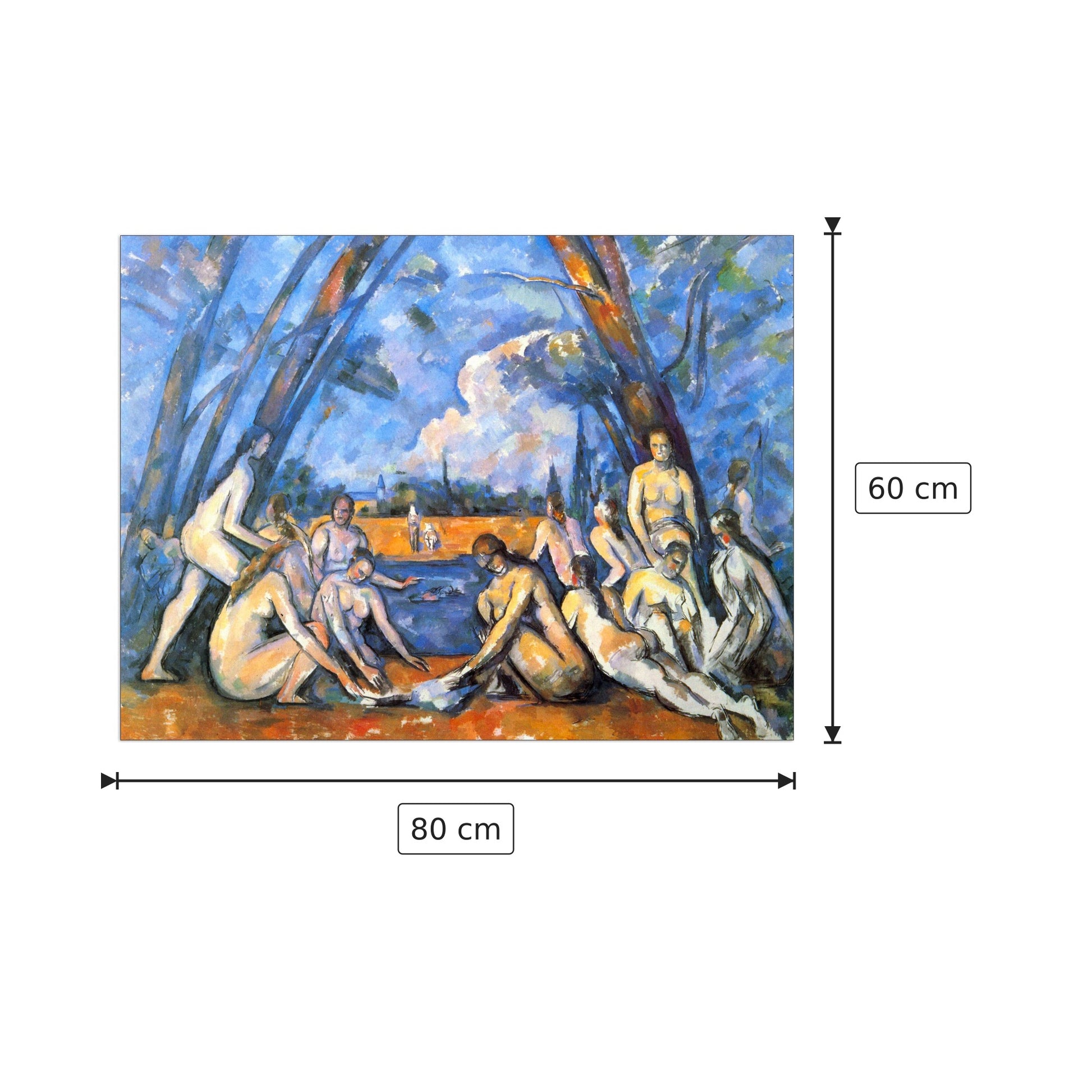 Large Bathers II - Cezanne Paul - cm 80x60 - Pannello in MDF