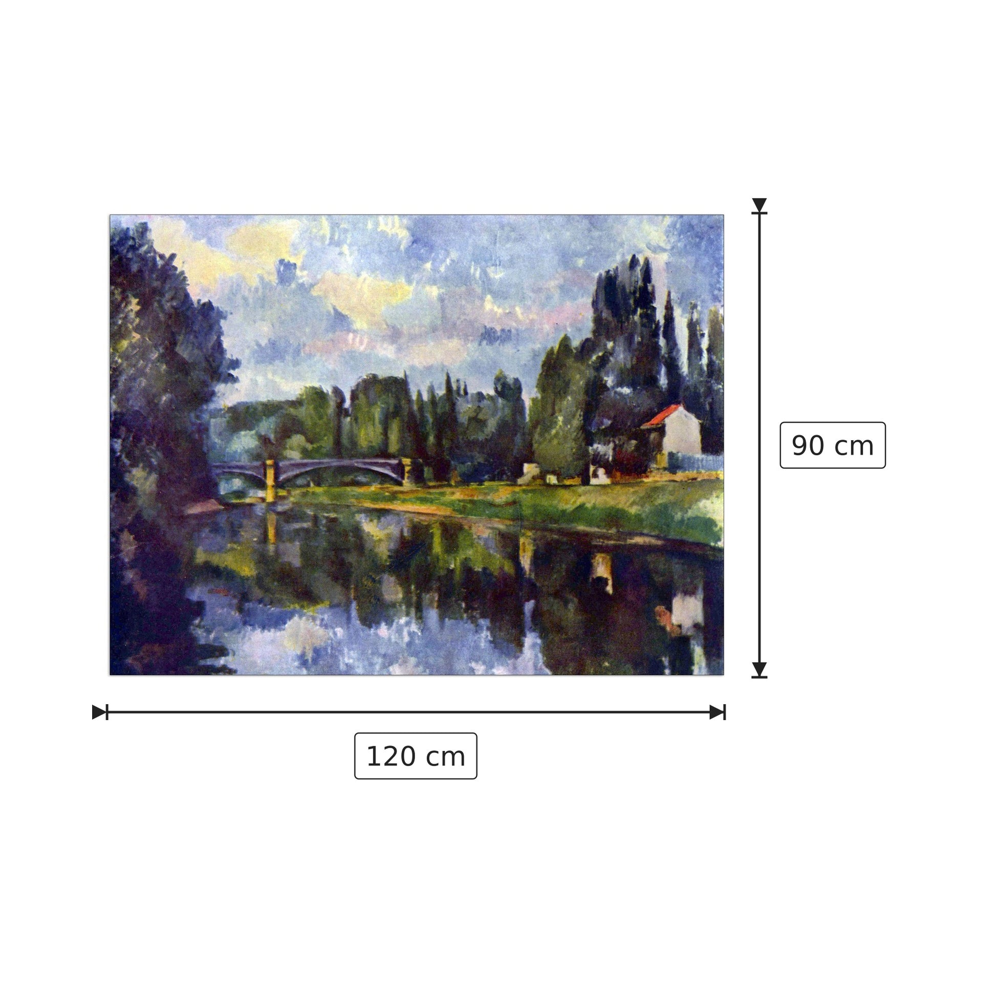Marne Shore - Cezanne Paul - cm 120x90 - Pannello in MDF