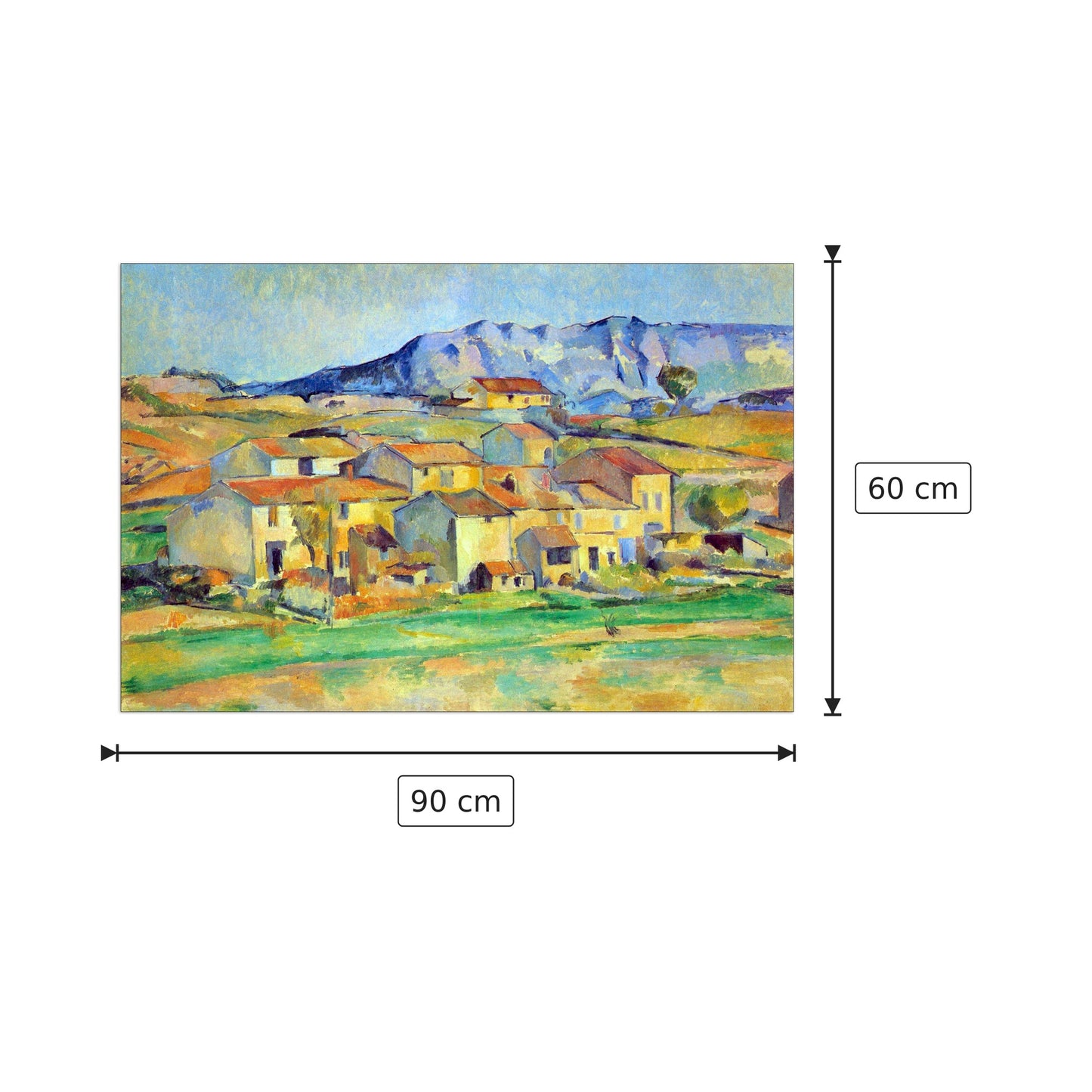 Montaigne Sainte-Victoire, from the environment beu Gardanne of view - Cezanne Paul - cm 90x60 - Pannello in MDF