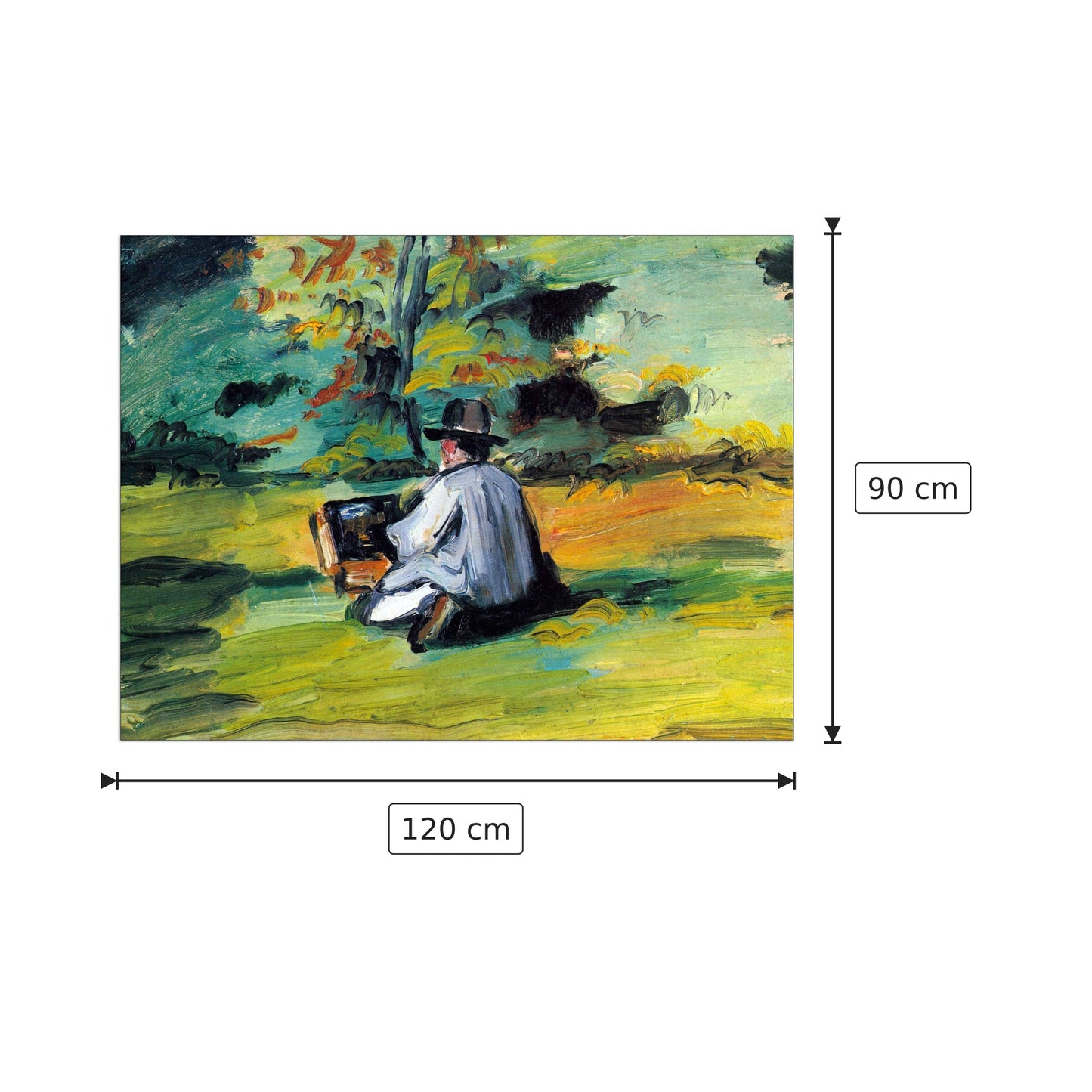 Painter at Work - Cezanne Paul - cm 120x90 - Pannello in MDF