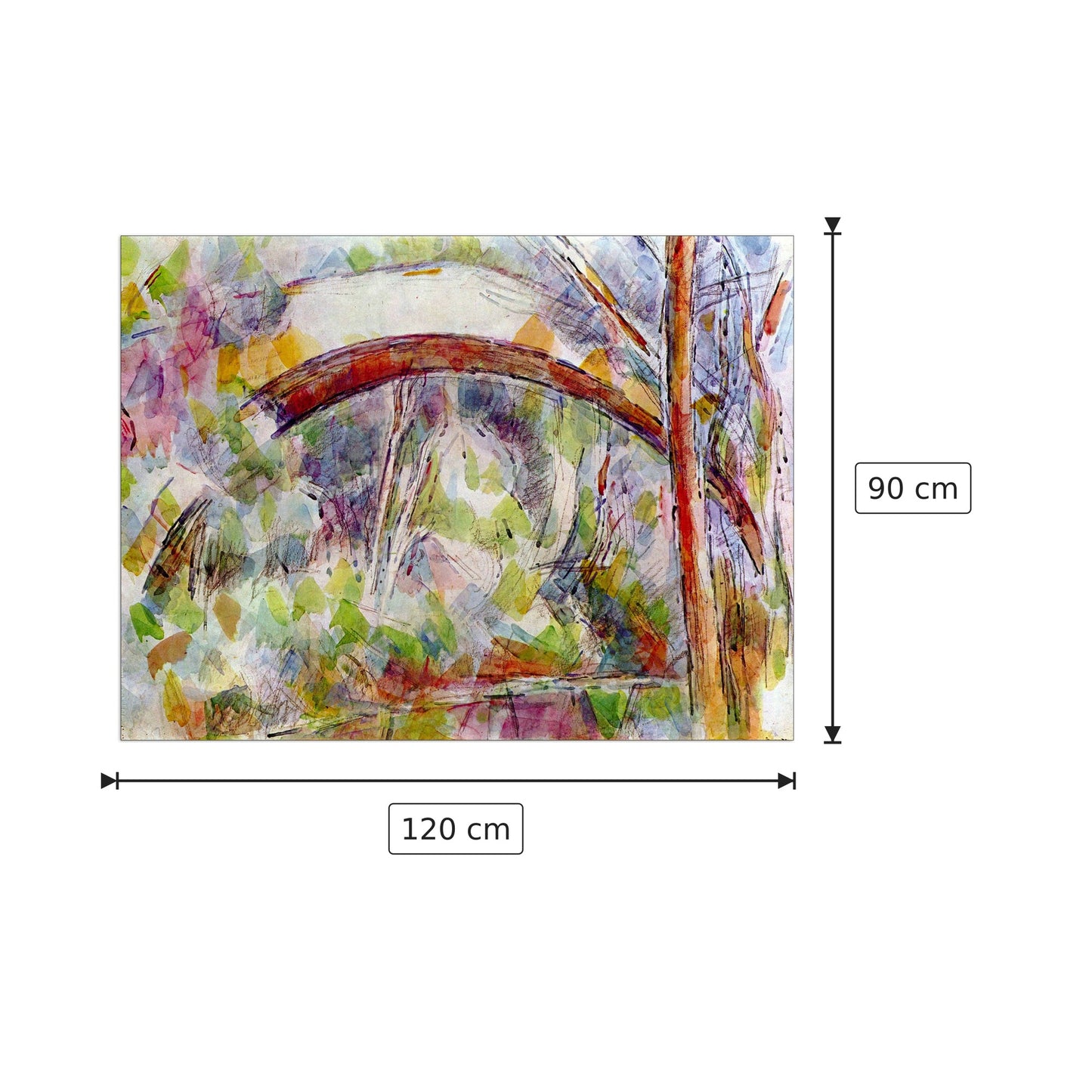 River at the Bridge of Three Sources - Cezanne Paul - cm 120x90 - Pannello in MDF