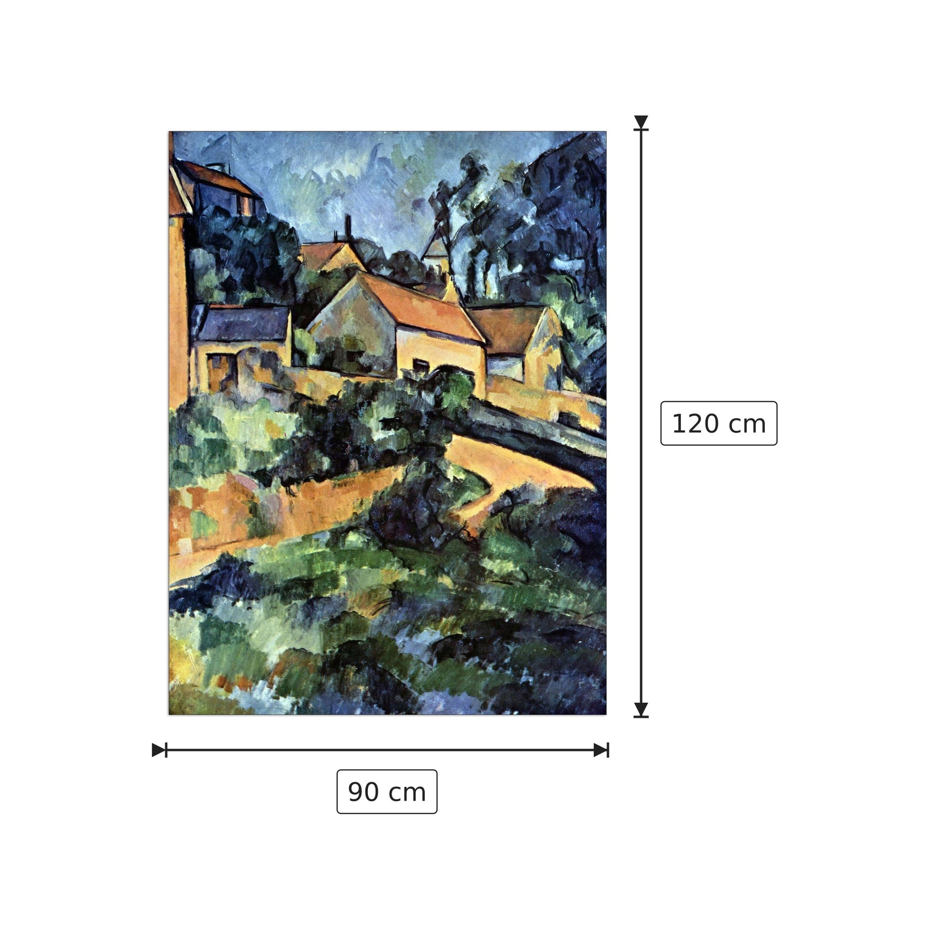 Road curve in Montgeroult - Cezanne Paul - cm 90x120 - Pannello in MDF