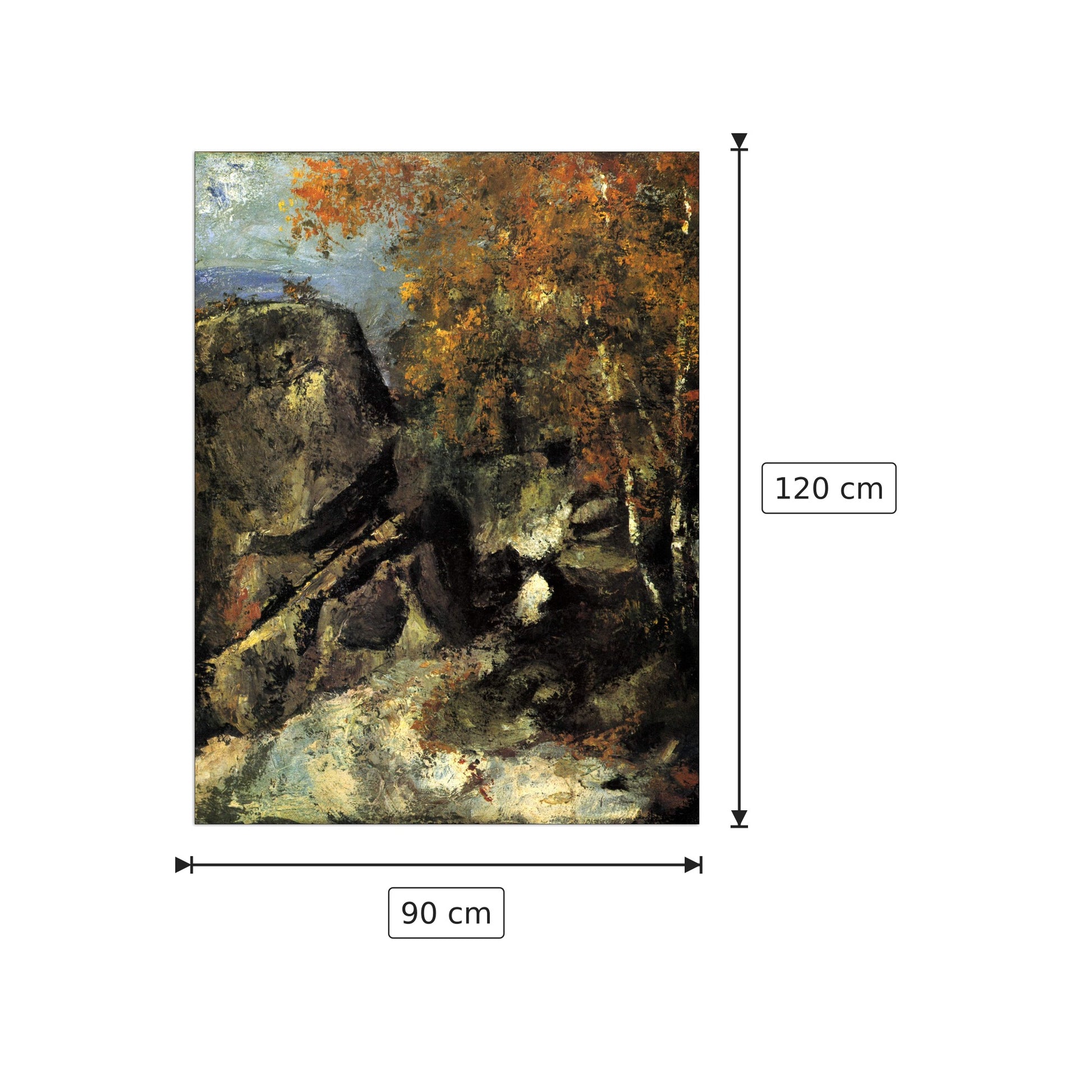 Rocks in Fountanbleu Forest - Cezanne Paul - cm 90x120 - Pannello in MDF