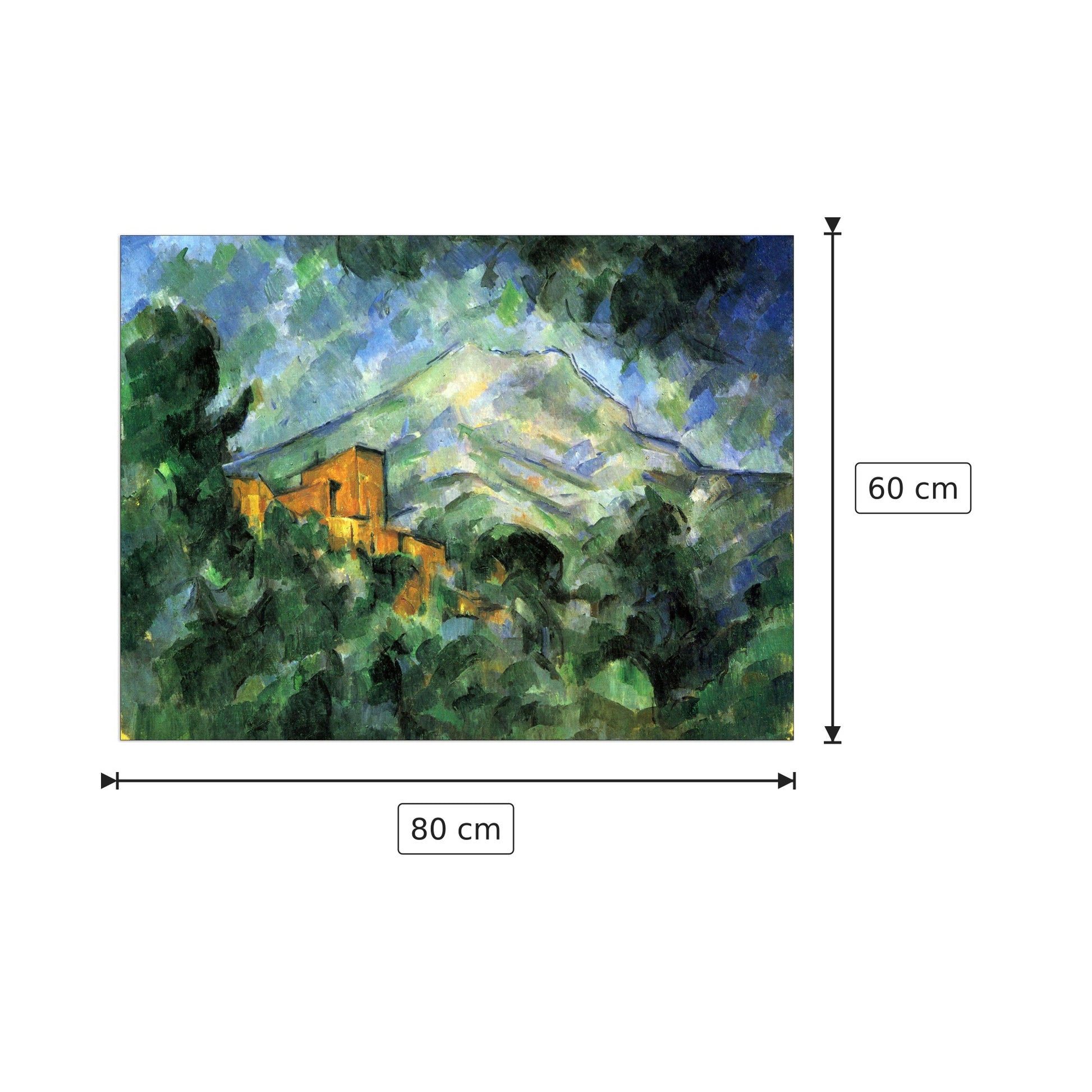 St. Victoire and Chateau Noir - Cezanne Paul - cm 80x60 - Pannello in MDF