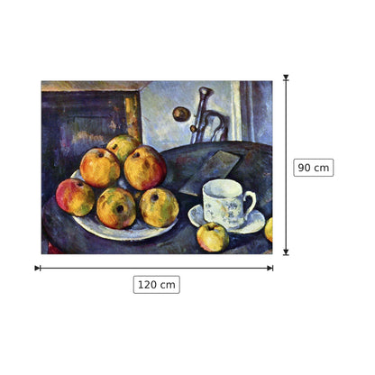 Still life with a bottle and apple cart - Cezanne Paul - cm 120x90 - Pannello in MDF