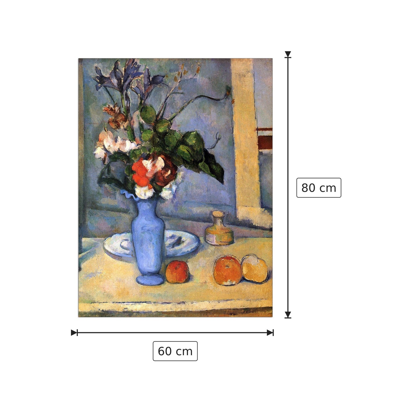 Still Life with Blue vase - Cezanne Paul - cm 60x80 - Pannello in MDF