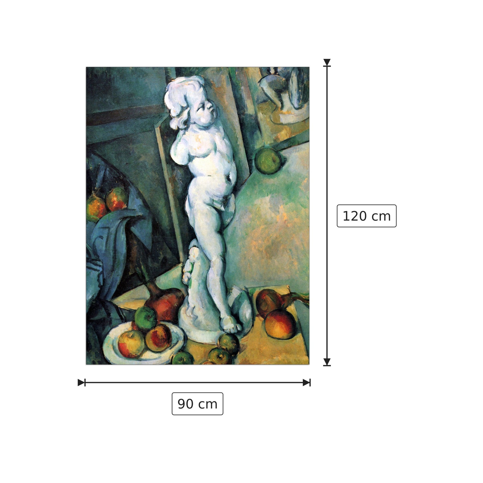 Still Life with Cherub - Cezanne Paul - cm 90x120 - Pannello in MDF