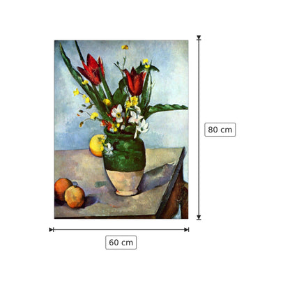 Still Life, Tulips and Apples - Cezanne Paul - cm 60x80 - Pannello in MDF