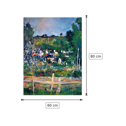 Village behind the view of Auvers-sur-Oise, The Fence - Cezanne Paul - cm 60x80 - Pannello in MDF
