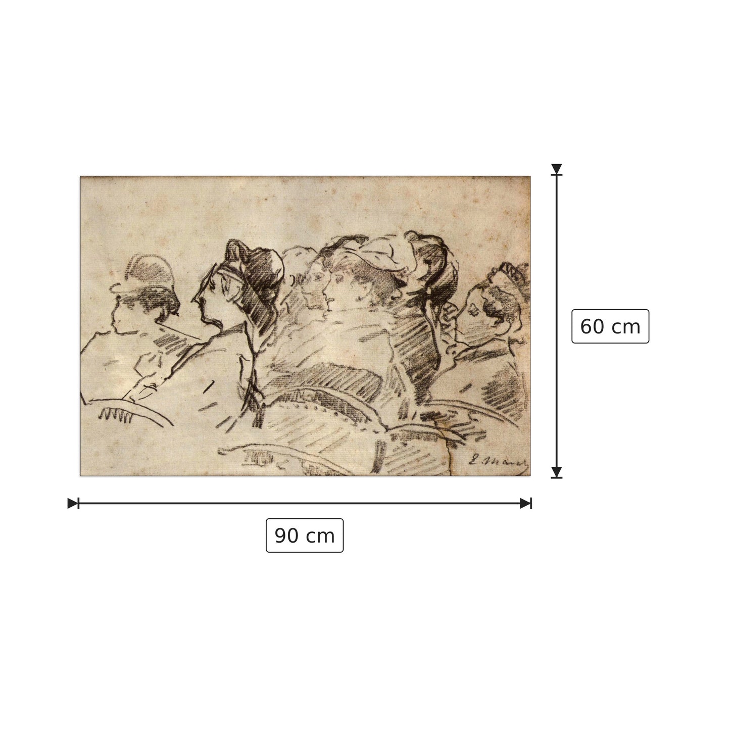 At the Theater - Manet Édouard - cm 90x60 - Pannello in MDF