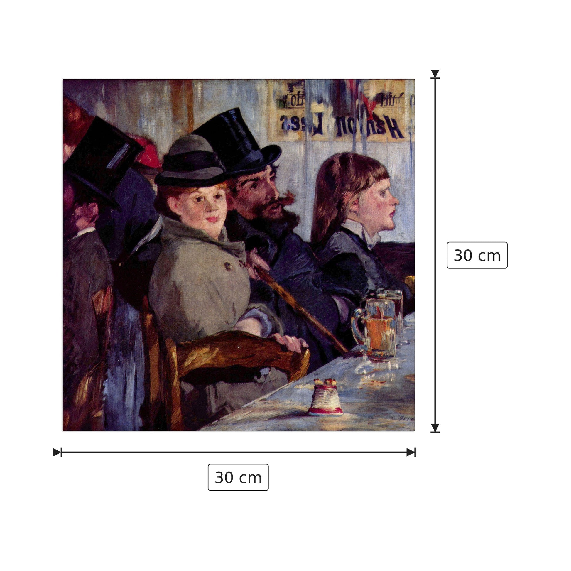 Cabaret in Reichshoffen - Manet Édouard - cm 30x30 - Pannello in MDF