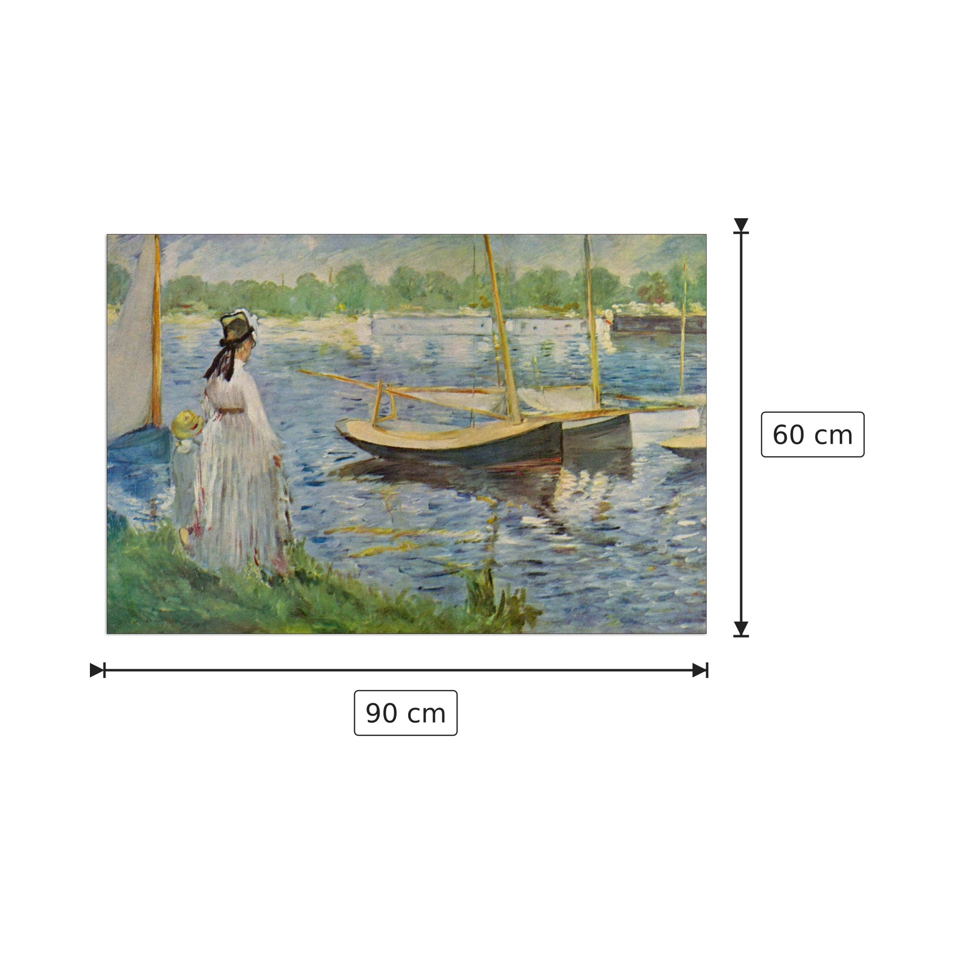 His embankment at Argenteuil - Manet Édouard - cm 90x60 - Pannello in MDF
