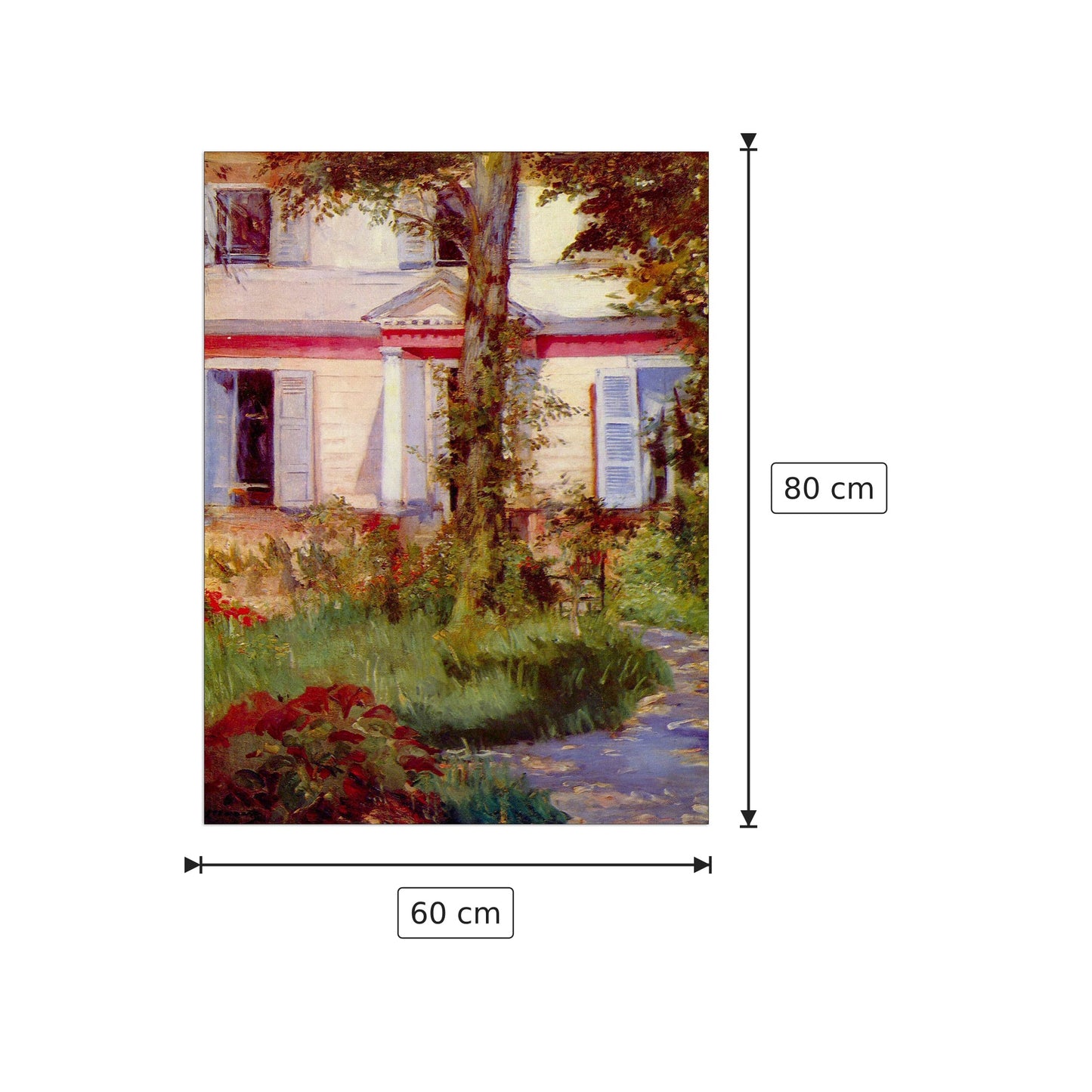 House in Rueil - Manet Édouard - cm 60x80 - Pannello in MDF