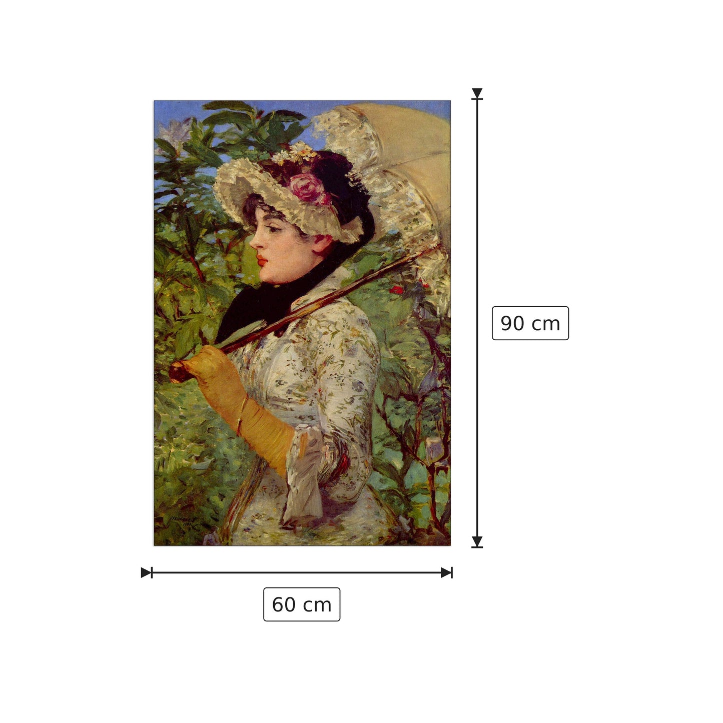 Jeanne - Manet Édouard - cm 60x90 - Pannello in MDF