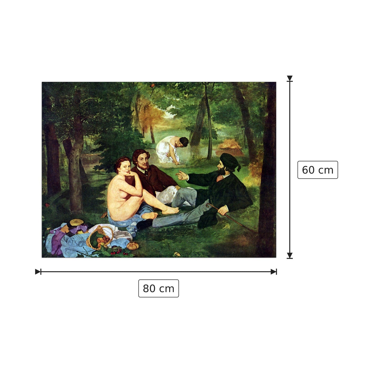 Luncheon on The Grass 1863 - Manet Édouard - cm 80x60 - Pannello in MDF
