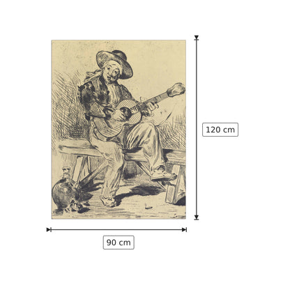 The guitar Player - Manet Édouard - cm 90x120 - Pannello in MDF