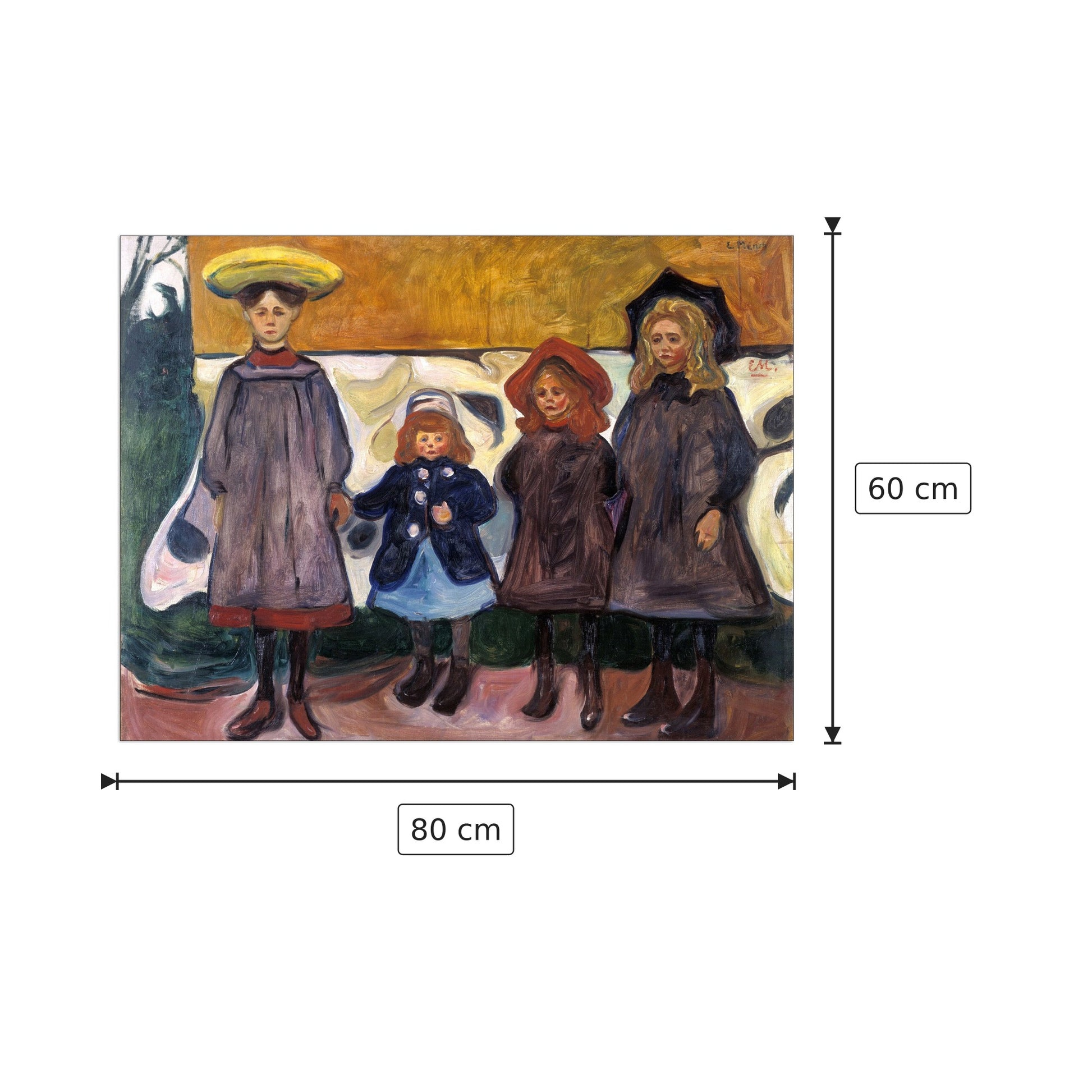 Four girls - Munch Edvard - cm 80x60 - Pannello in MDF