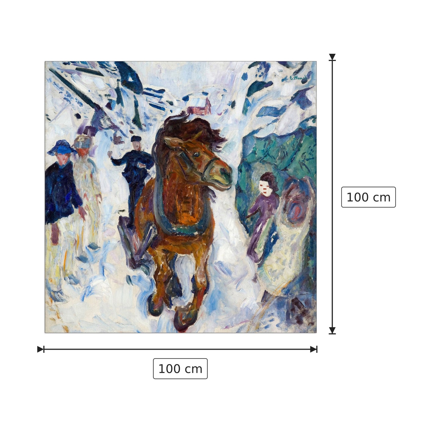 Galloping Horse - Munch Edvard - cm 100x100 - Pannello in MDF