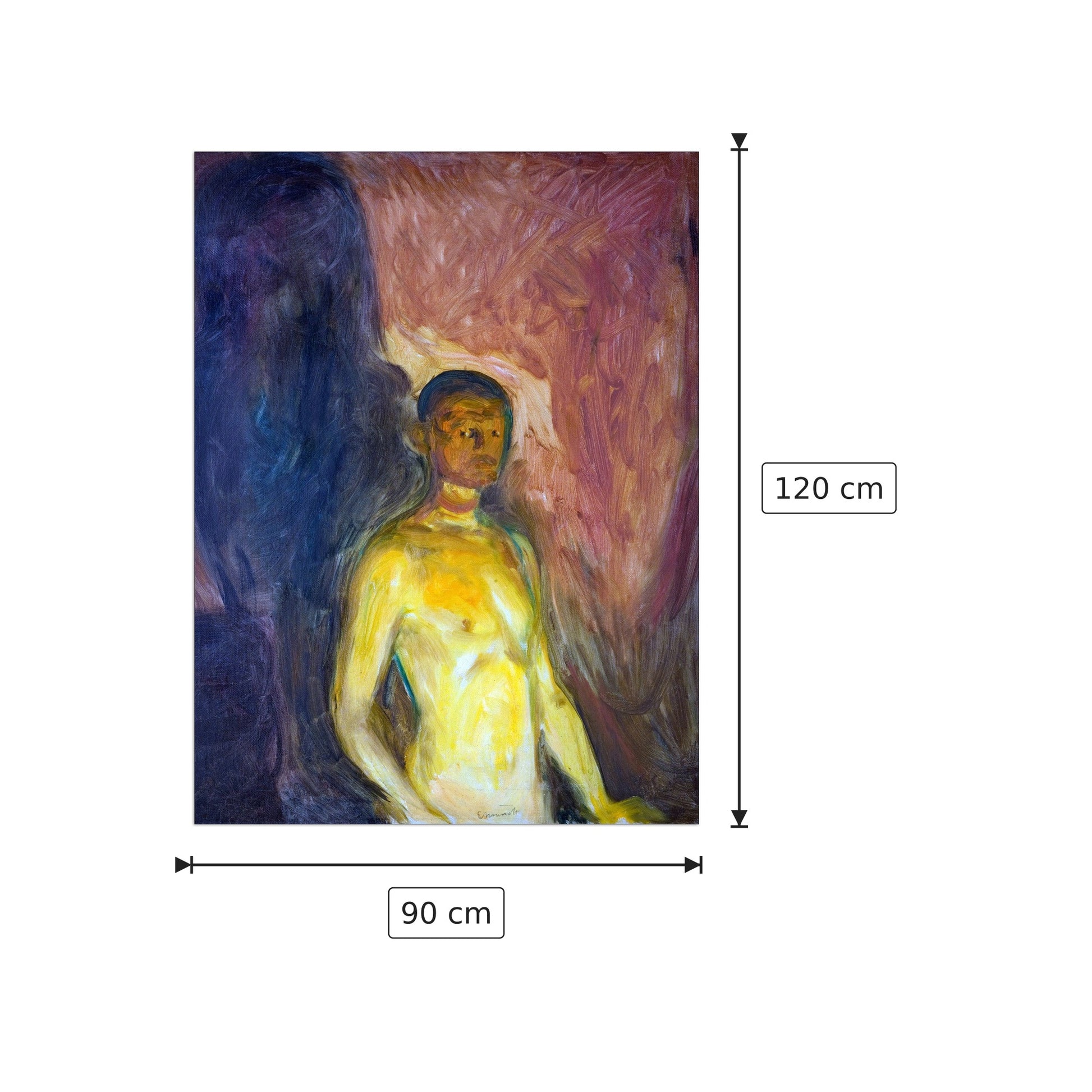 Portrait in hell - Munch Edvard - cm 90x120 - Pannello in MDF