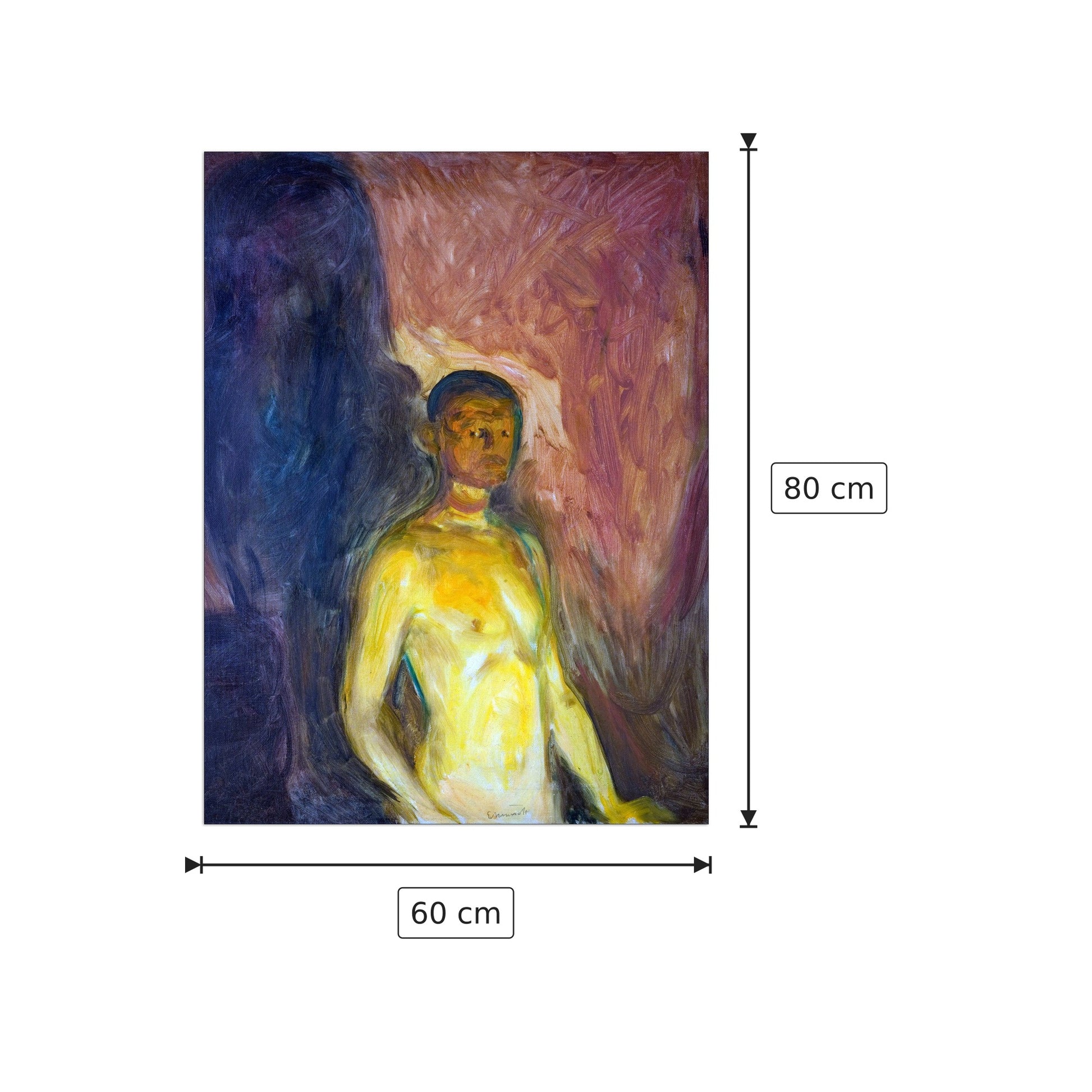 Portrait in hell - Munch Edvard - cm 60x80 - Pannello in MDF