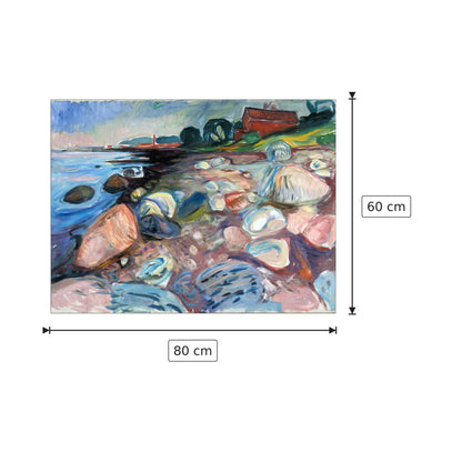 Shore with Red House - Munch Edvard - cm 80x60 - Pannello in MDF