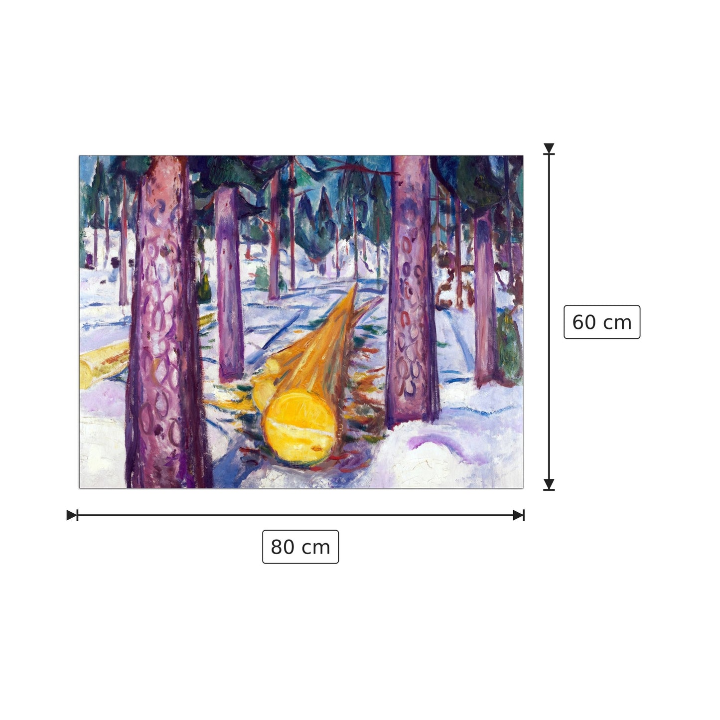 The yellow log - Munch Edvard - cm 80x60 - Pannello in MDF
