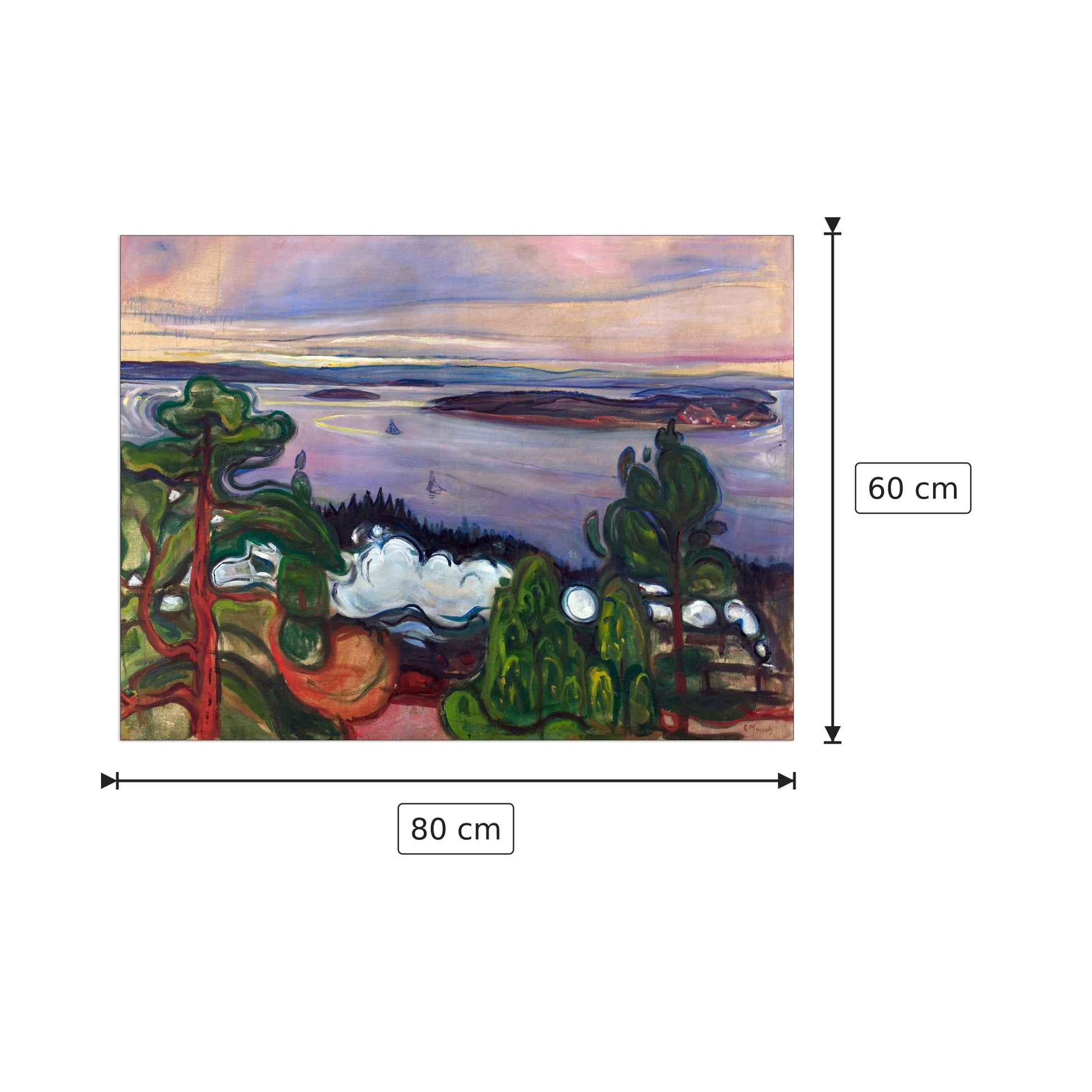 Train Smoke - Munch Edvard - cm 80x60 - Pannello in MDF
