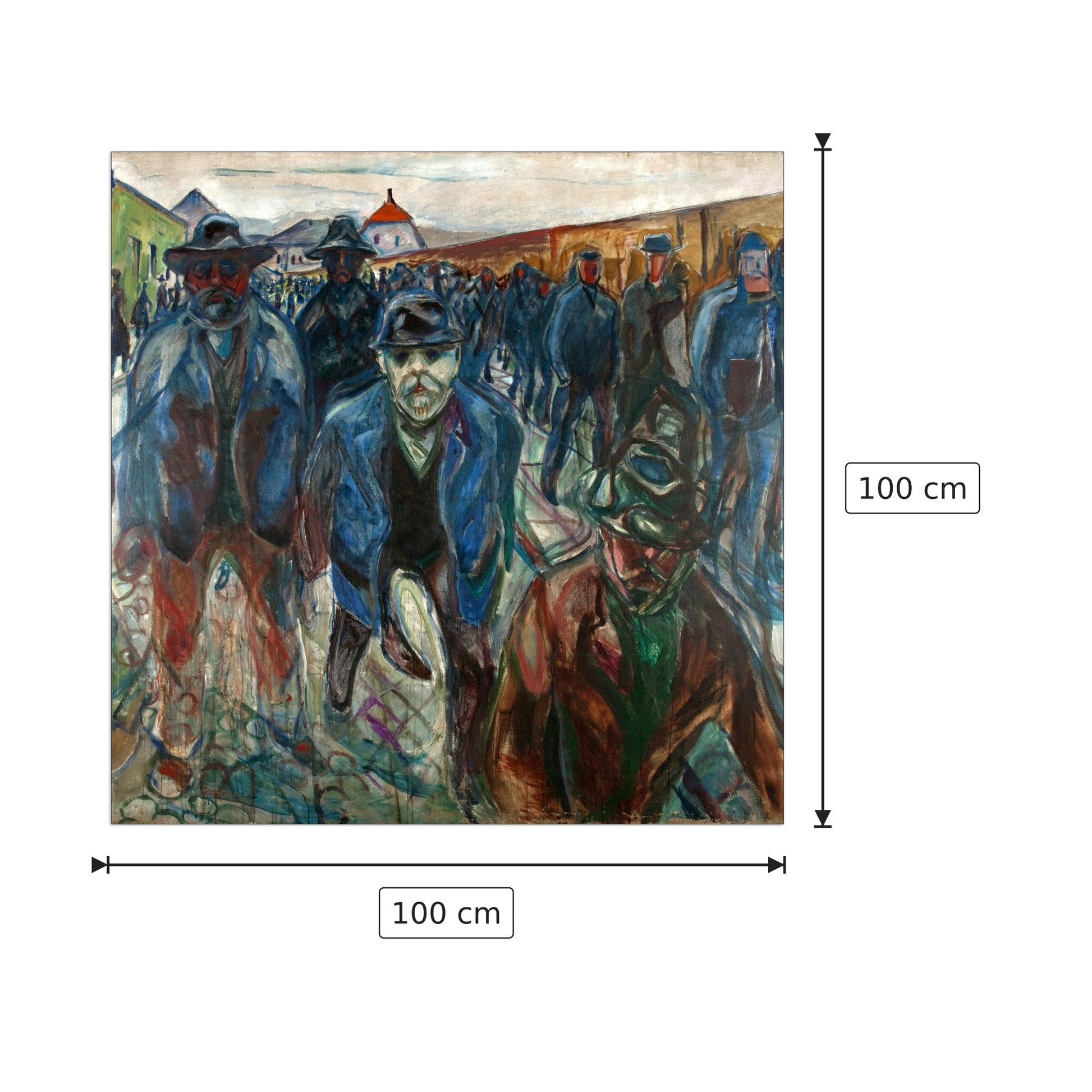 Workers on their way home - Munch Edvard - cm 100x100 - Pannello in MDF