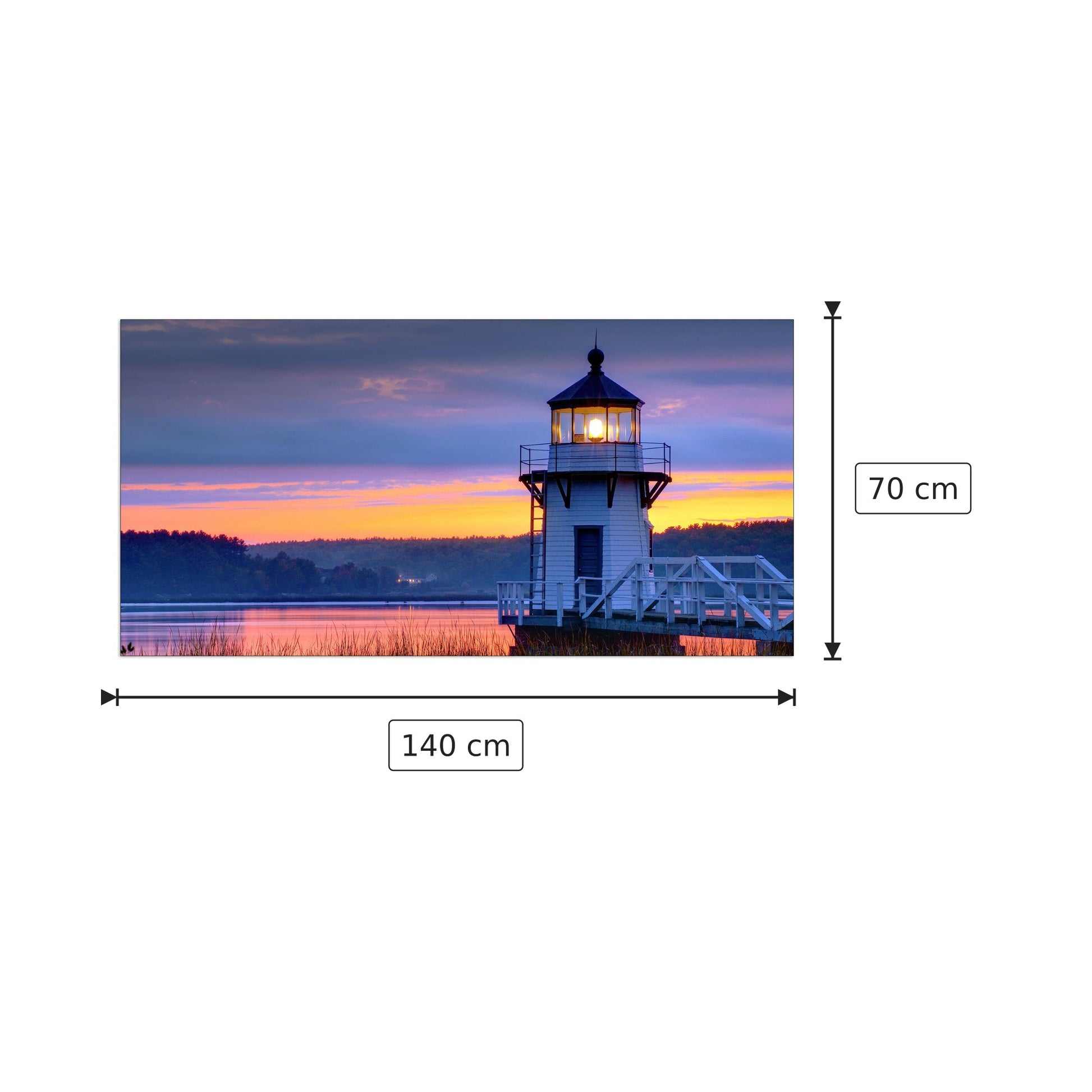 Sunrise lighthouse - Art Studio - cm 140x70 - Pannello in MDF