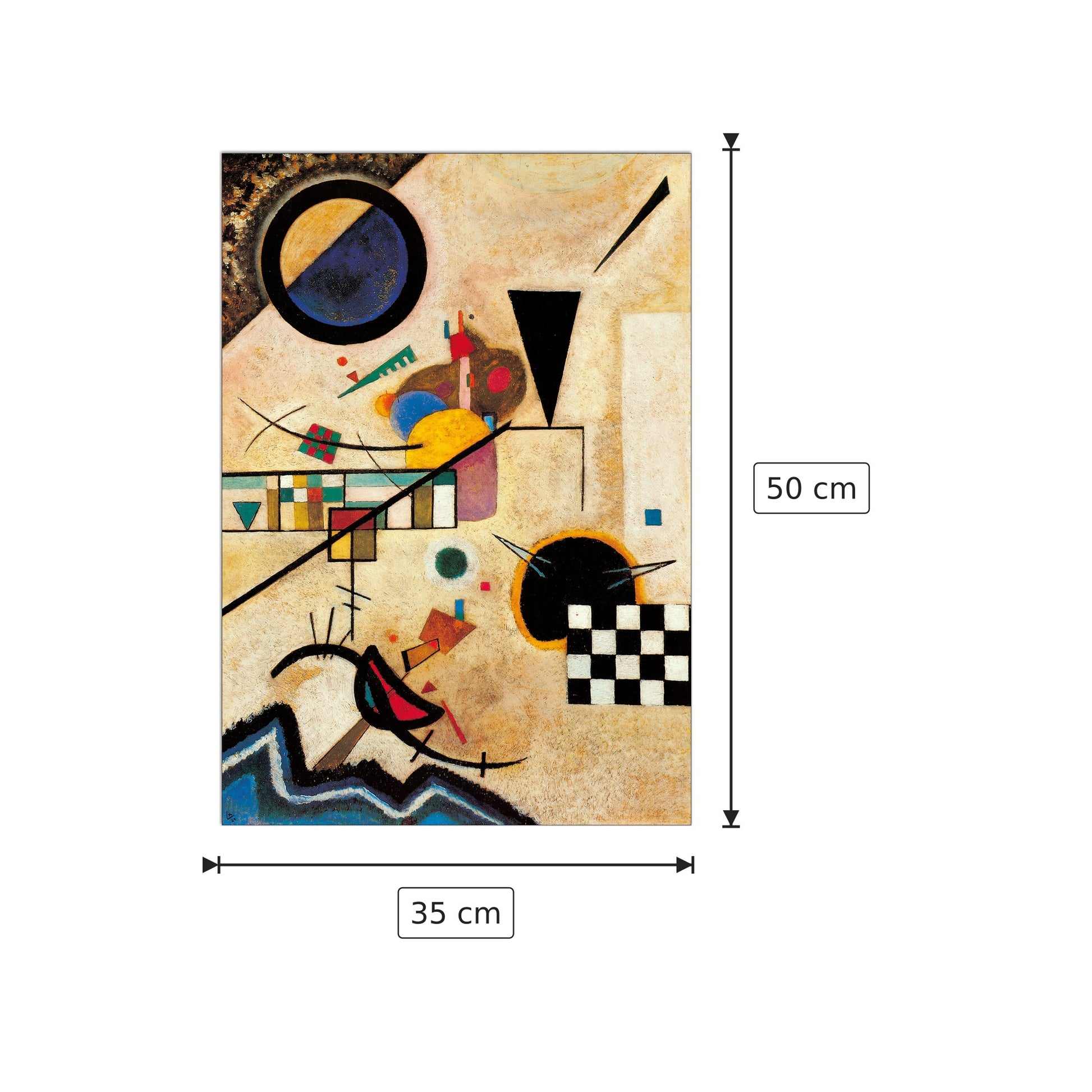 Solidi in contrasto 1924 - Vassily Kandinsky - cm 35x50 - Pannello in MDF