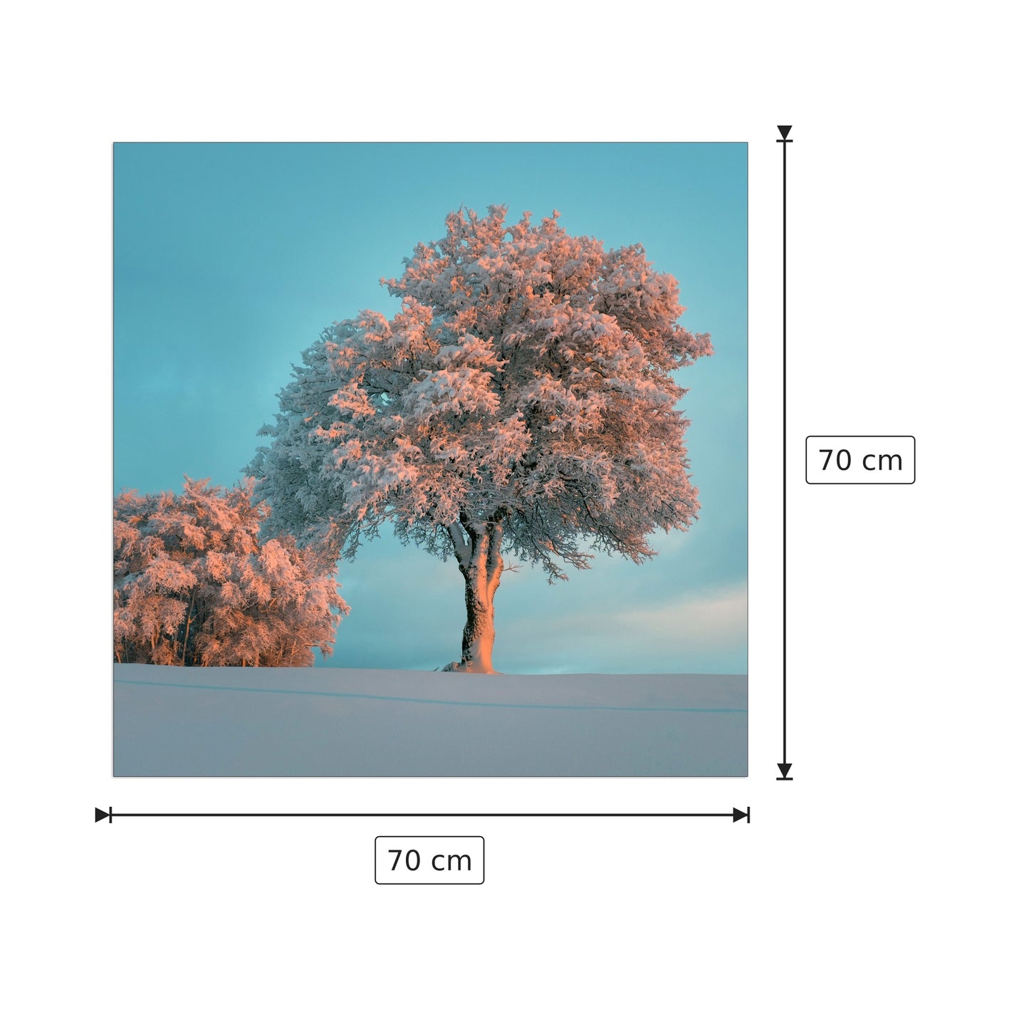 Tree in the snow - Art Studio - cm 70x70 - Pannello in MDF
