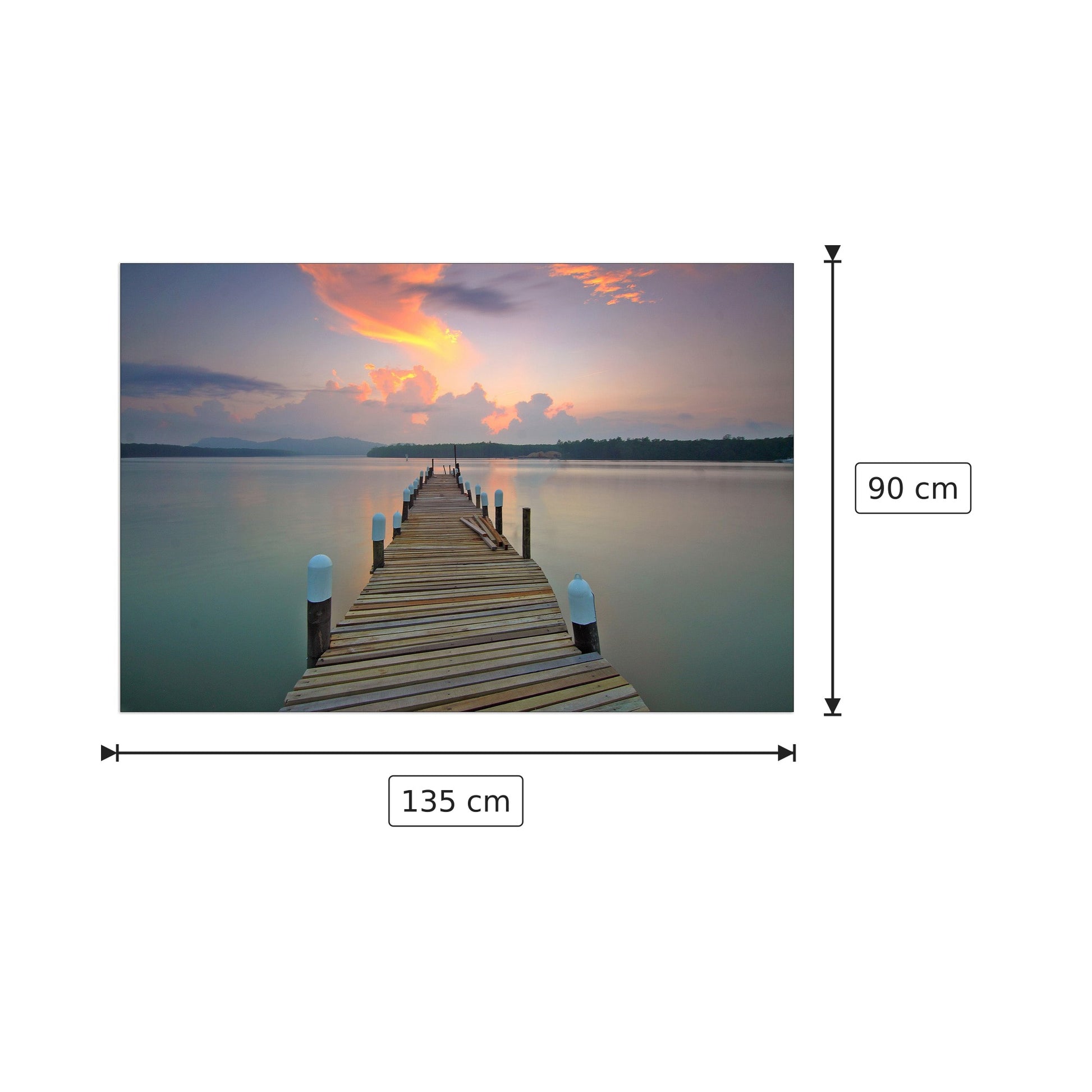 Pontile sul lago - Art Studio - cm 135x90 - Pannello in MDF