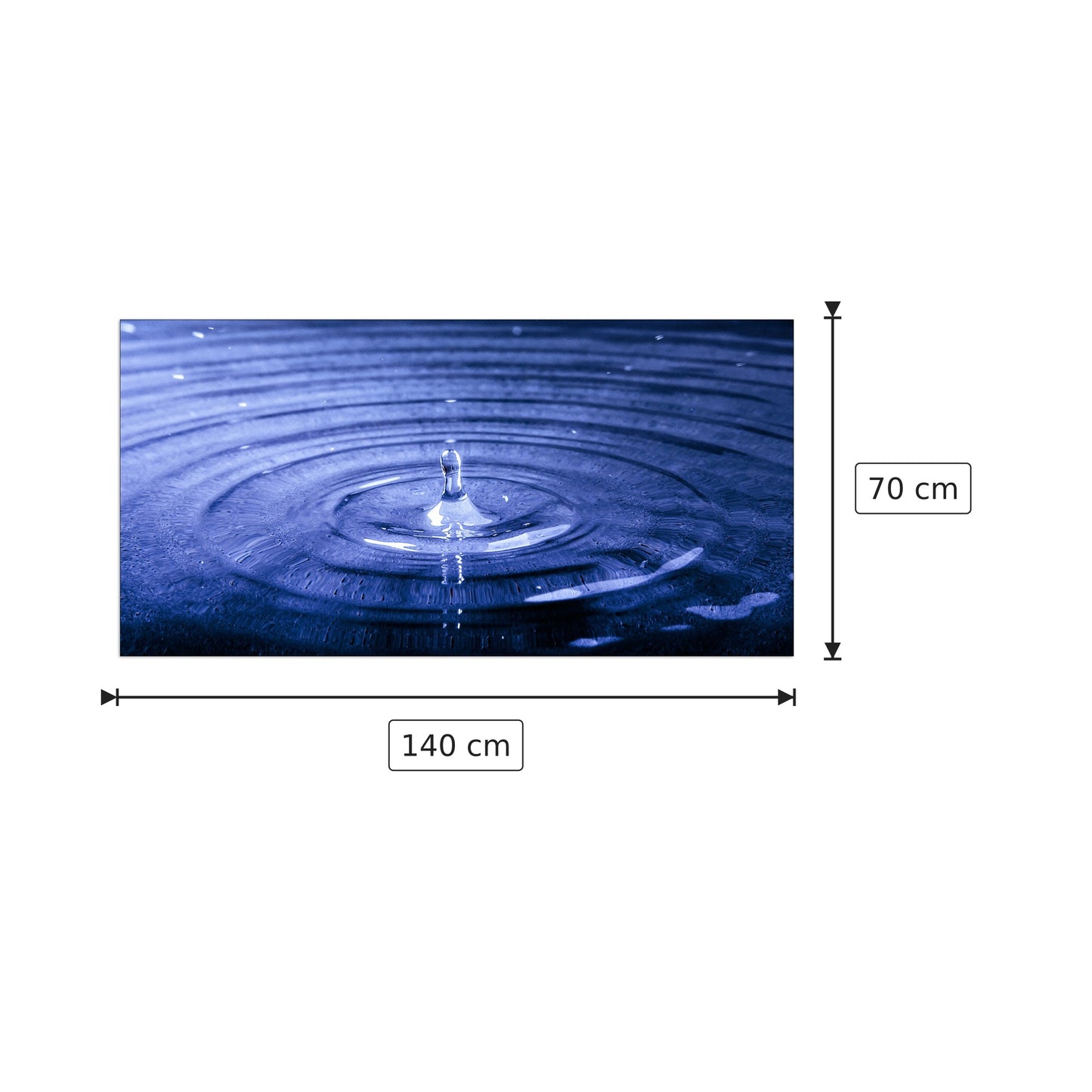 Water drop - Art Studio - cm 140x70 - Pannello in MDF